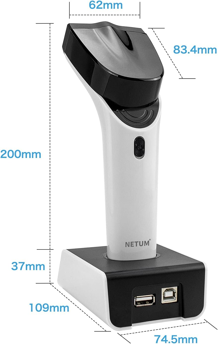 NETUM Wireless Hybrid RFID Imager, NFC HF RFID Tags Reader and 1D/2D QR Barcode Scan, Connection via Bluetooth for Retail Hospital System DS8100