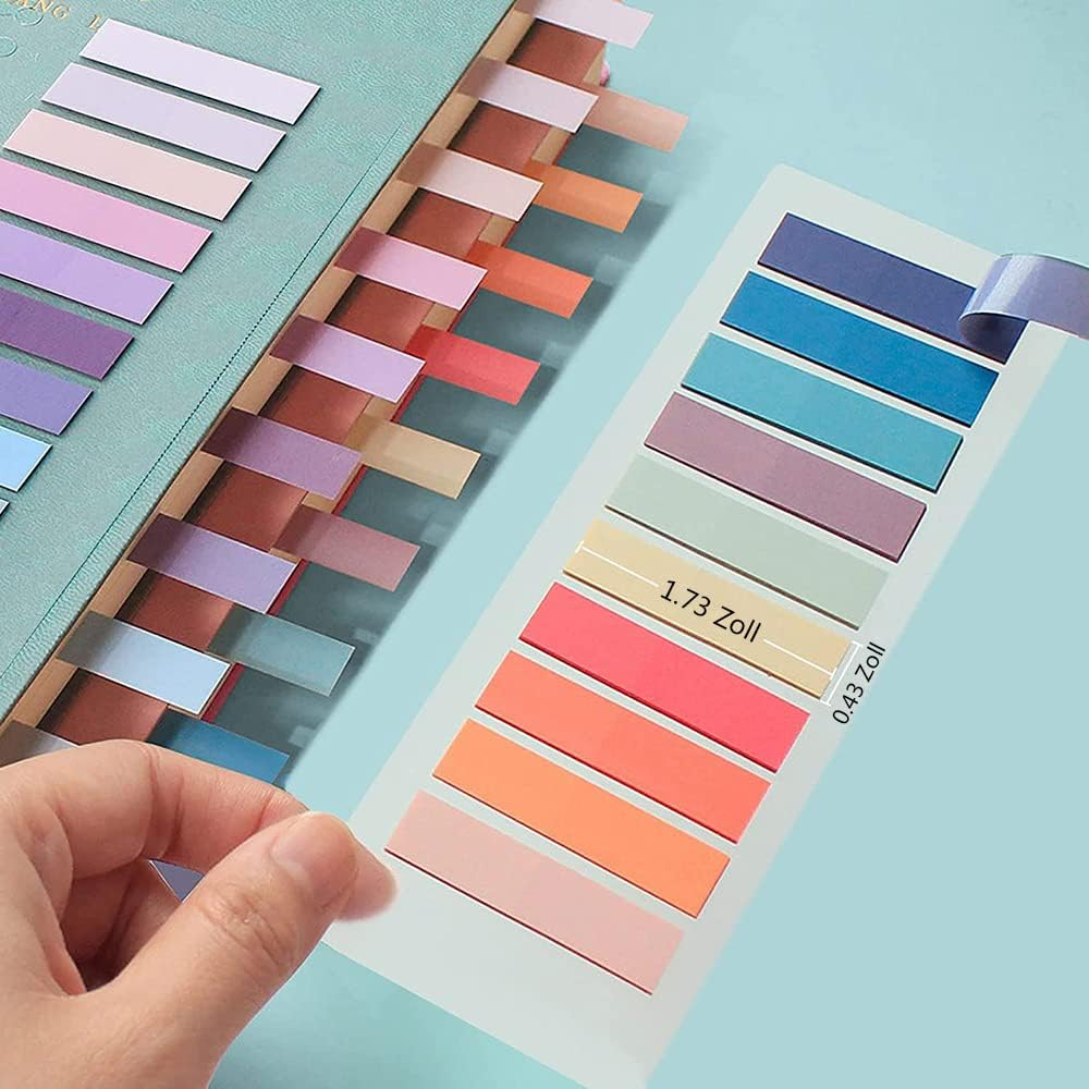 2400Pcs Sticky Tabs Book Tabs, Translucent Sticky Notes, Repositionable Book Markers, Morandi Book Flags Strip, Writable Book Annotation Supplies, Page Tabs, File Index Tabs image number 2