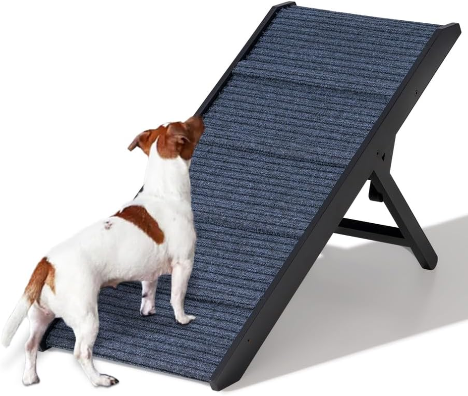 Dog Ramp for Bed for Small Medium Dogs, 90CM Long 33-45CM Adjustable Height Dog Stairs, Folding Portable Pet Ramp for Couch, Bed or Sofa, Pet Ramps with Non-Slip Carpet, Black image number 4