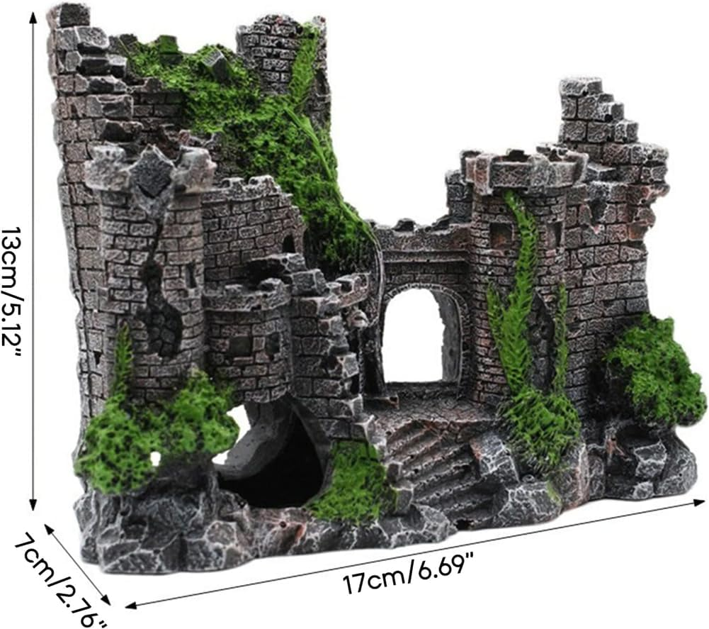 Fish Tank Castle, Aquarium Decorations Ornaments, Resin Castle Accessories for Betta Shrimp Turtle image number 1