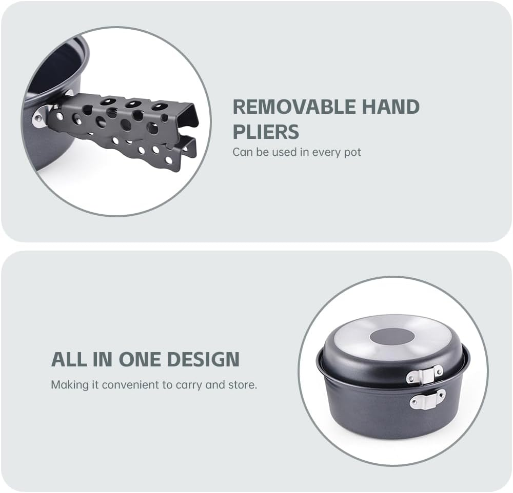 Namolit Camp Plates and Pans Sets Nonstick Backpacking Picnic Cooking Ultra-Lightweight Portable