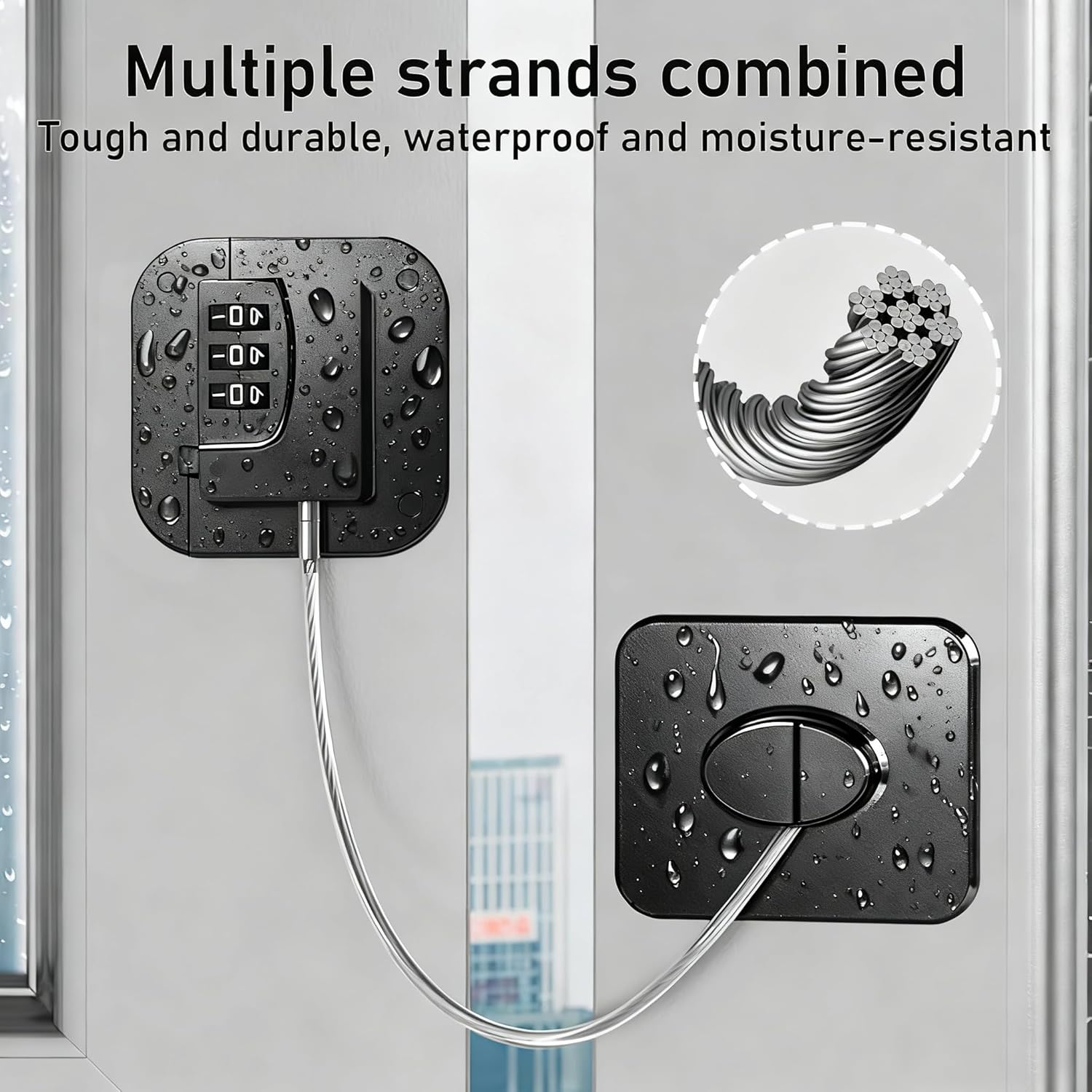 Refrigerator Lock (2 Pack), Heavy Duty Combination Fridge Lock, for Fridge, Cabinets, Window, Drawers and Child Safety Cabinet Locks, Strong Non-Marking Adhesive No Drilling (A, Black) image number 3