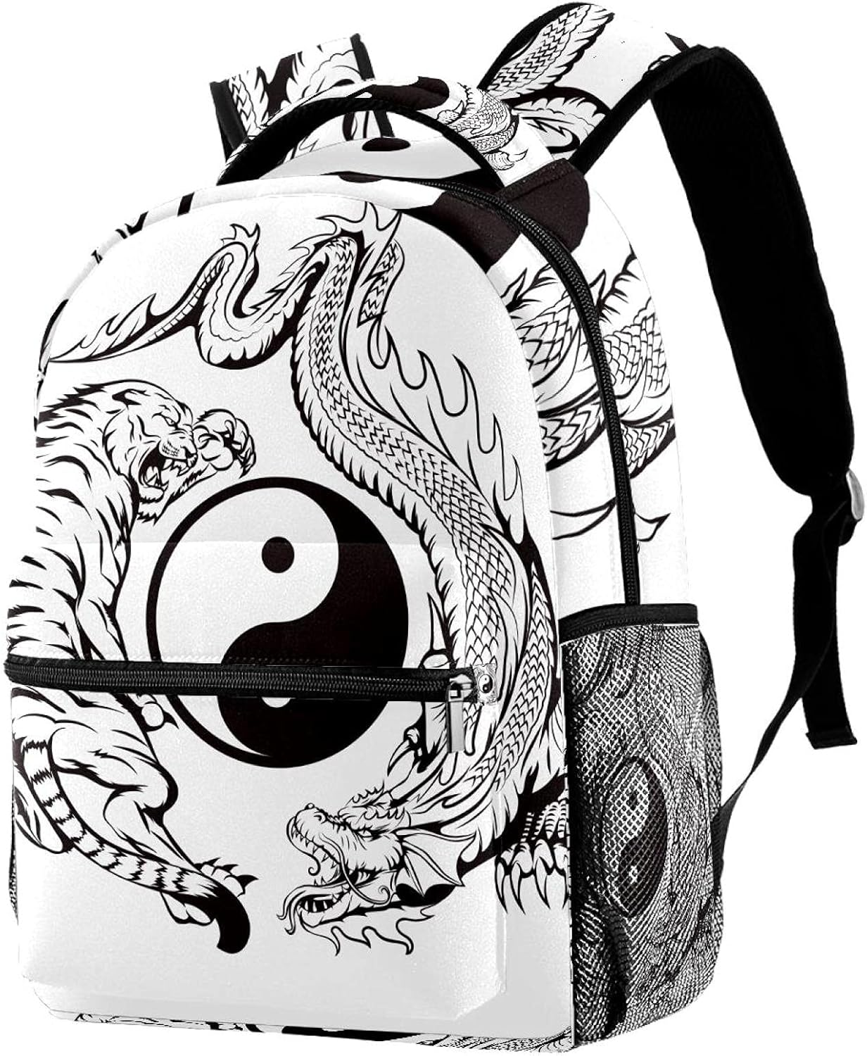 Dragon and Tiger Battle Backpack Students Shoulder Bags Travel Bag College School Tote Backpacks image number 2