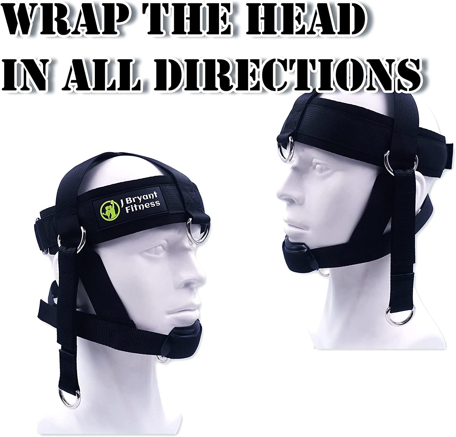 J Bryant Adjustable Neck Harness Head Strap for Weight Lifting with Resistance Tube Bands and Door Anchor Set for Neck Strength Training Exercise Equipment image number 3