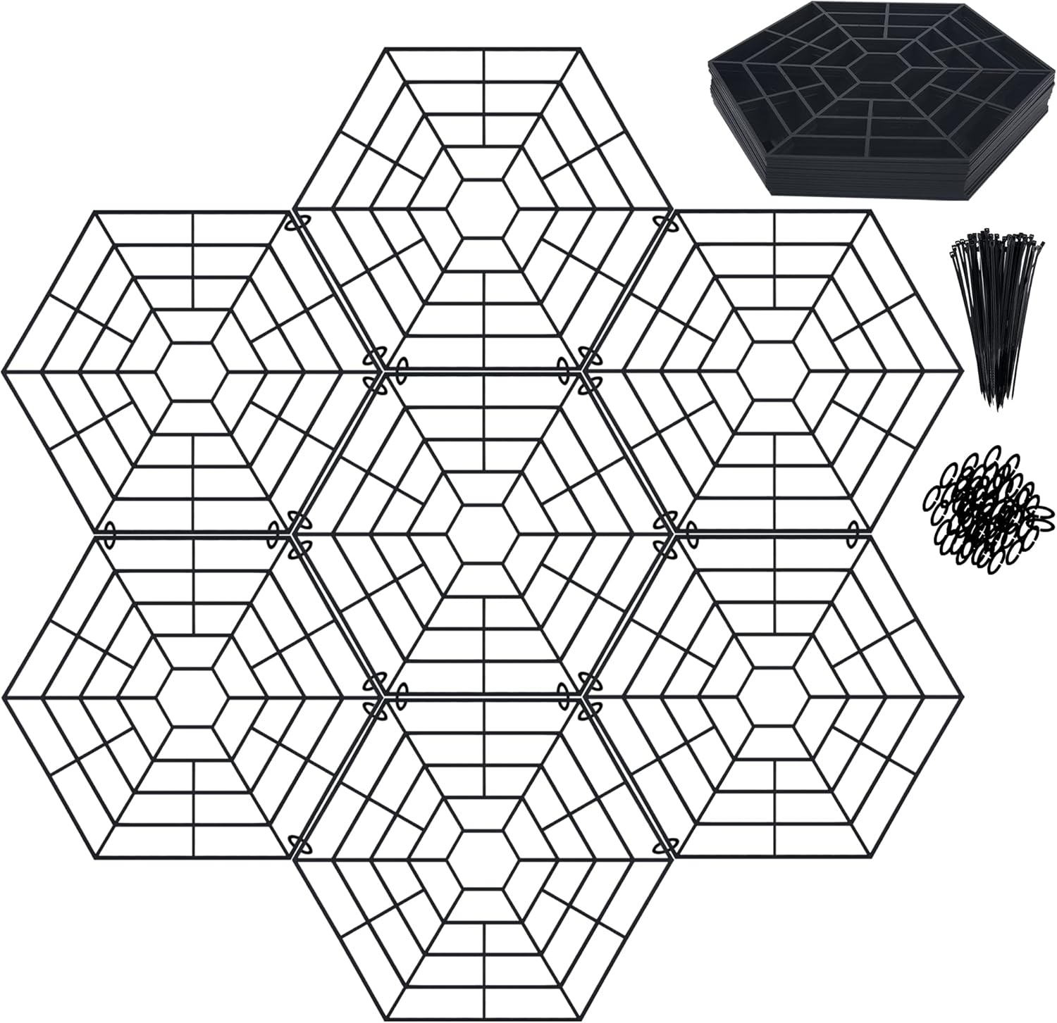 Pond Protectors - Pack of 20 Lightweight Plastic Floating Net Rings Protective Cover Net Heron & Cats Deterrent, Black