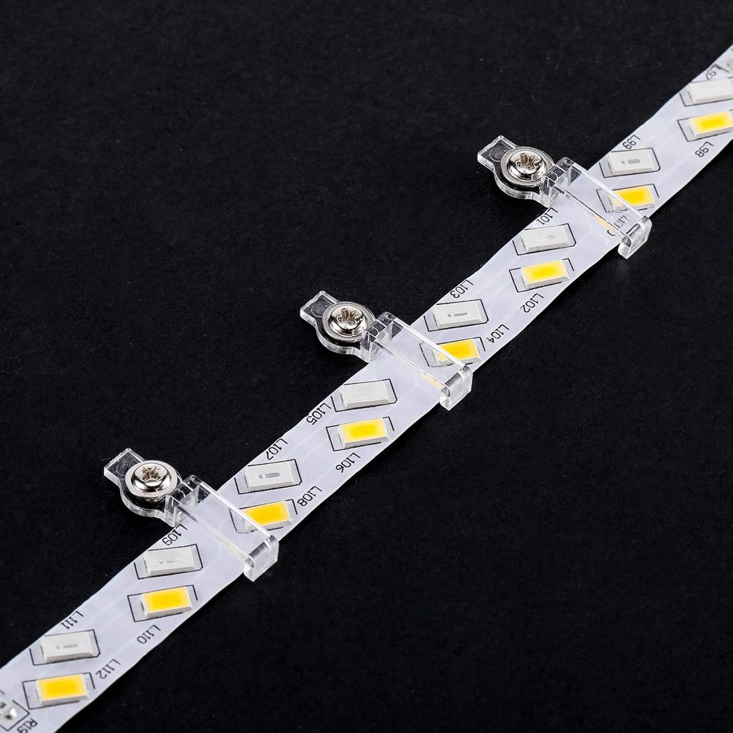 LED Strip Mounting Clips Pack of 100 10 Mm LED Strip Holder Light Mounting Bracket Clips Mounting Clip LED Strip Holder Clips 10 Mm Screws Included (Increase High) image number 6