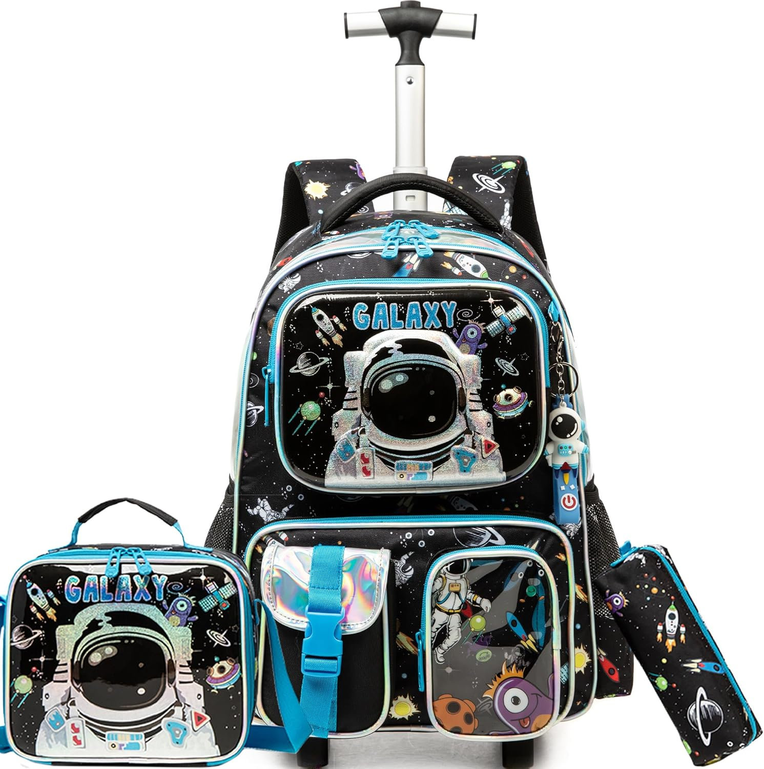 Meetbelify Kids Rolling Backpack with Wheels for Girls Boys Rolling Backpacks for Elementary Students, Boy 02, Small