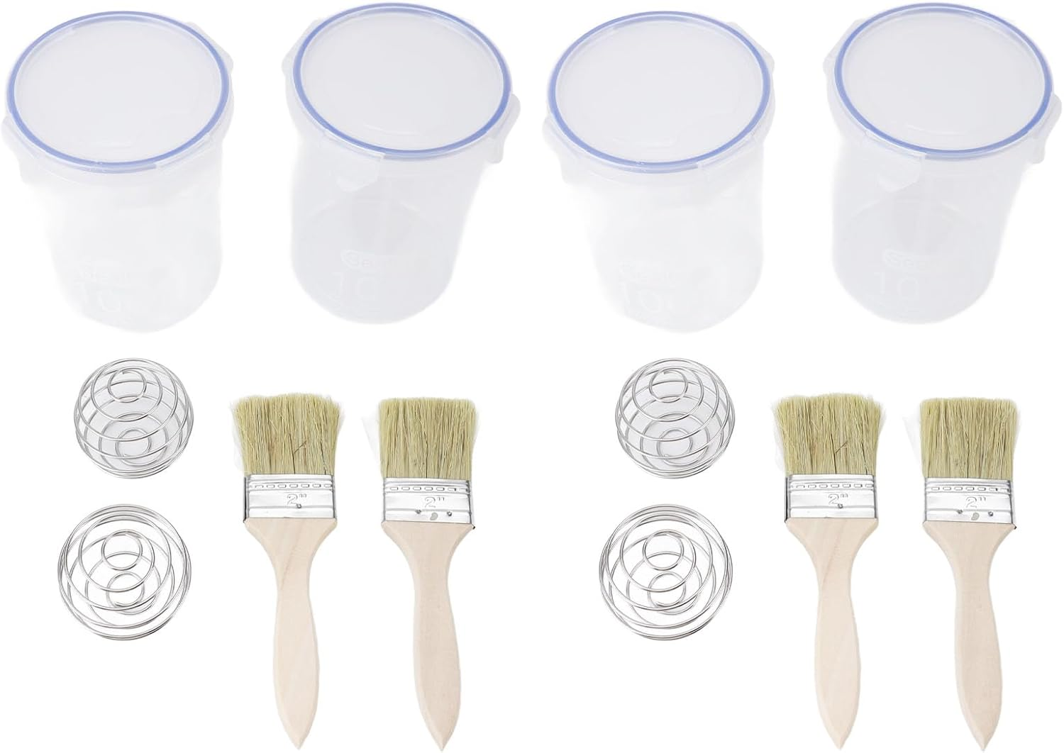 4Pcs No Spill Paint Cups with Lids, 1000Ml Airtight Paint Containers with Mixing Ball & Paint Brush, Clear Paint Storage Jars for Kids, Art, DIY Crafts, Classroom Arts Crafts image number 5