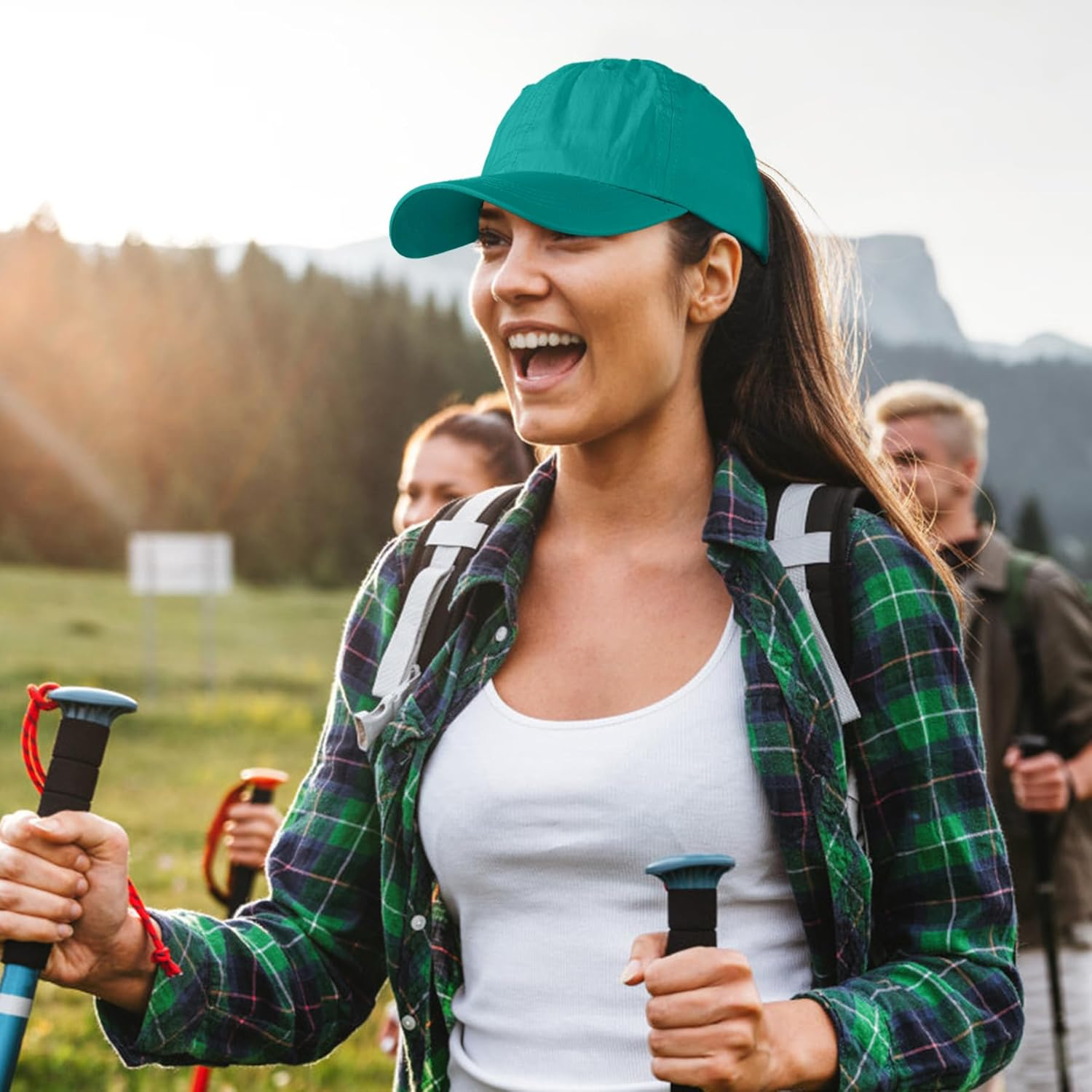 Acado Waterproof Running Cap Women - Quick Dry UV Protection Baseball Caps for Hiking Sports Outdoor - Blue image number 2