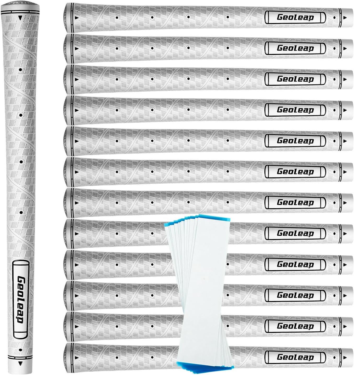 Geoleap Golf Grip Set of 13- Grips with 15 Tapes and Grips with All Repair Kits for Choice,Memory Point Assists Hand Placement,Premium Rubber Golf Club Grips with Corrugated Textured Control Technology. image number 3