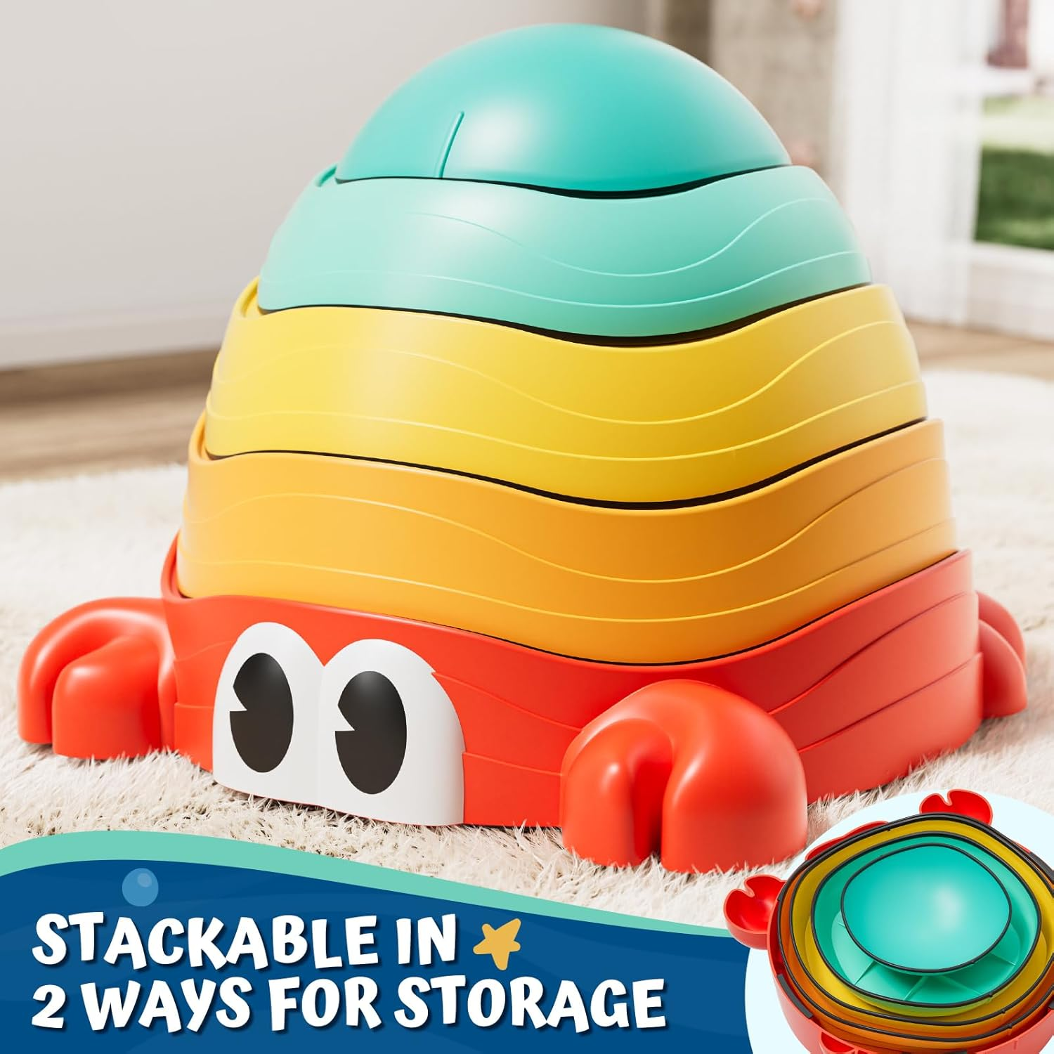 Lehoo Castle Stepping Stones for Kids, Sensory Toys Balance Board, Toddler Toys for Ages 2-5 for Boys Girls, Indoor & Outdoor Toys, Non-Slip Balance Step Stone up to 200Lbs Obstacle Course