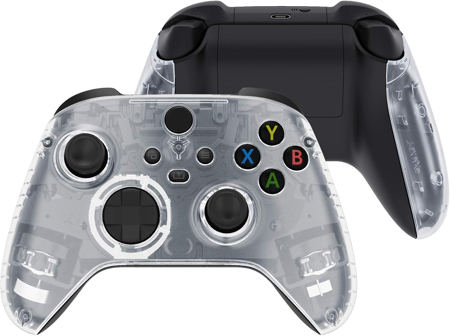 Extremerate Glacier Blue Replacement Handles Shell for Xbox Series X Controller, Custom Side Rails Panels Front Housing Shell Faceplate for Xbox Series S Controller - Controller NOT Included