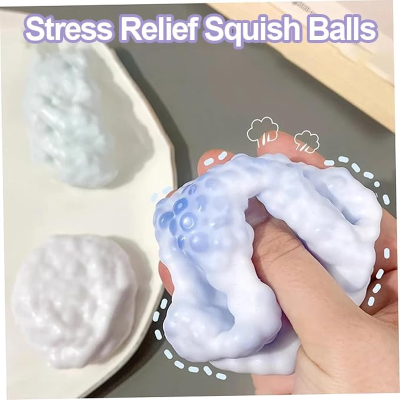 4Pack Stress Relief Squish Balls, Shapeable Vacuum Sensory , Grape Design, Soft Flexible Squeeze Balls image number 4
