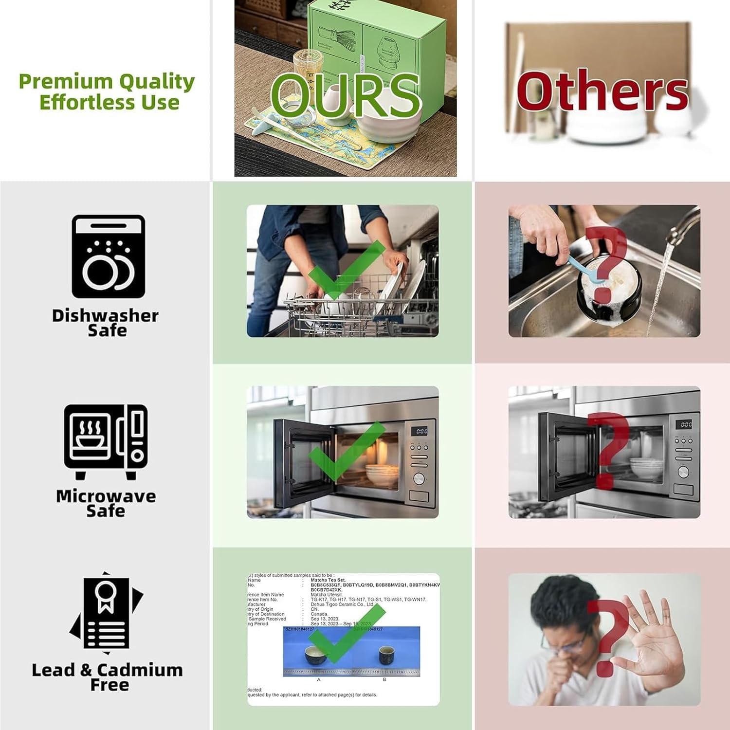 Matcha Whisk Set, Matcha Bowl with Spout, with Handcrafted Bamboo Whisk Matcha Scoop Matcha Stand Matcha Bowl and Stainless Sifter, for Matcha Tea Ceremony (7Pcs) image number 4