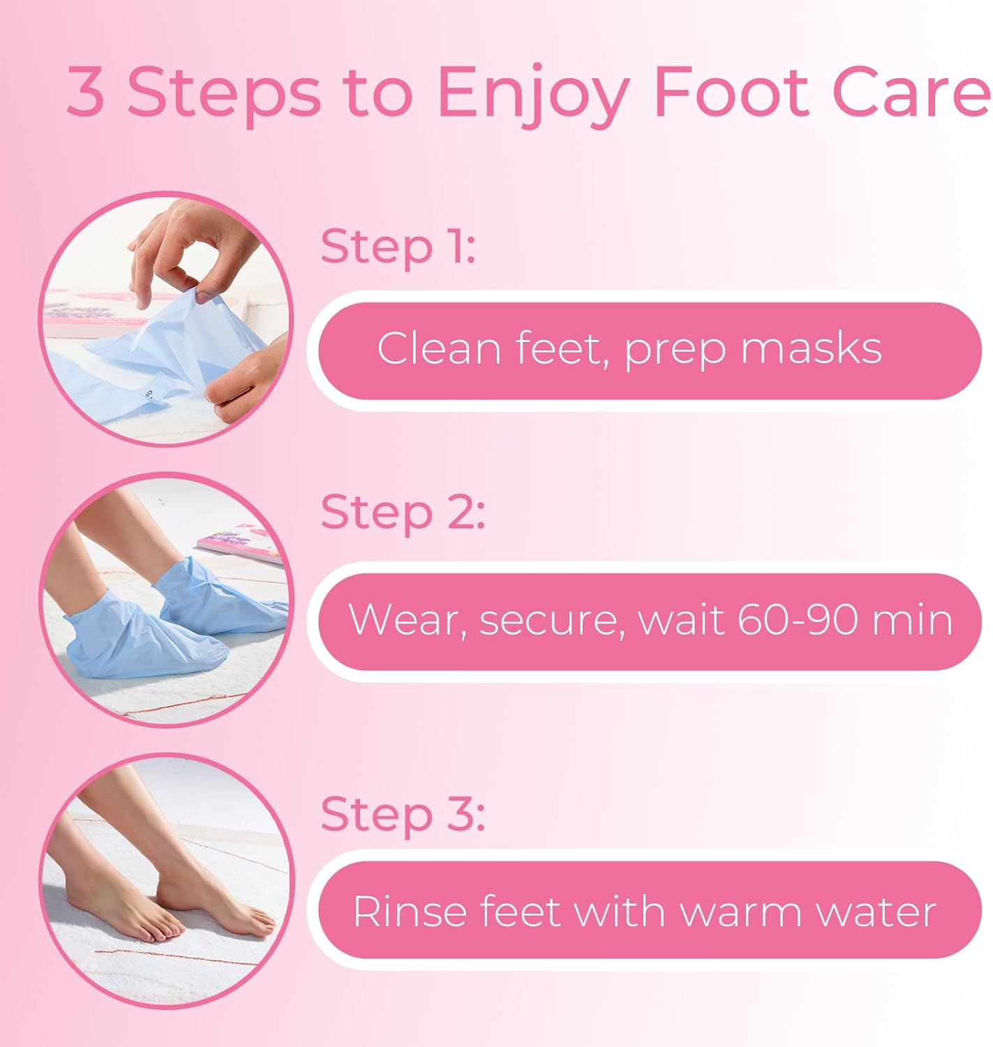 SAISZE Foot Peel Mask, Lavender, 4 Pairs image number 1