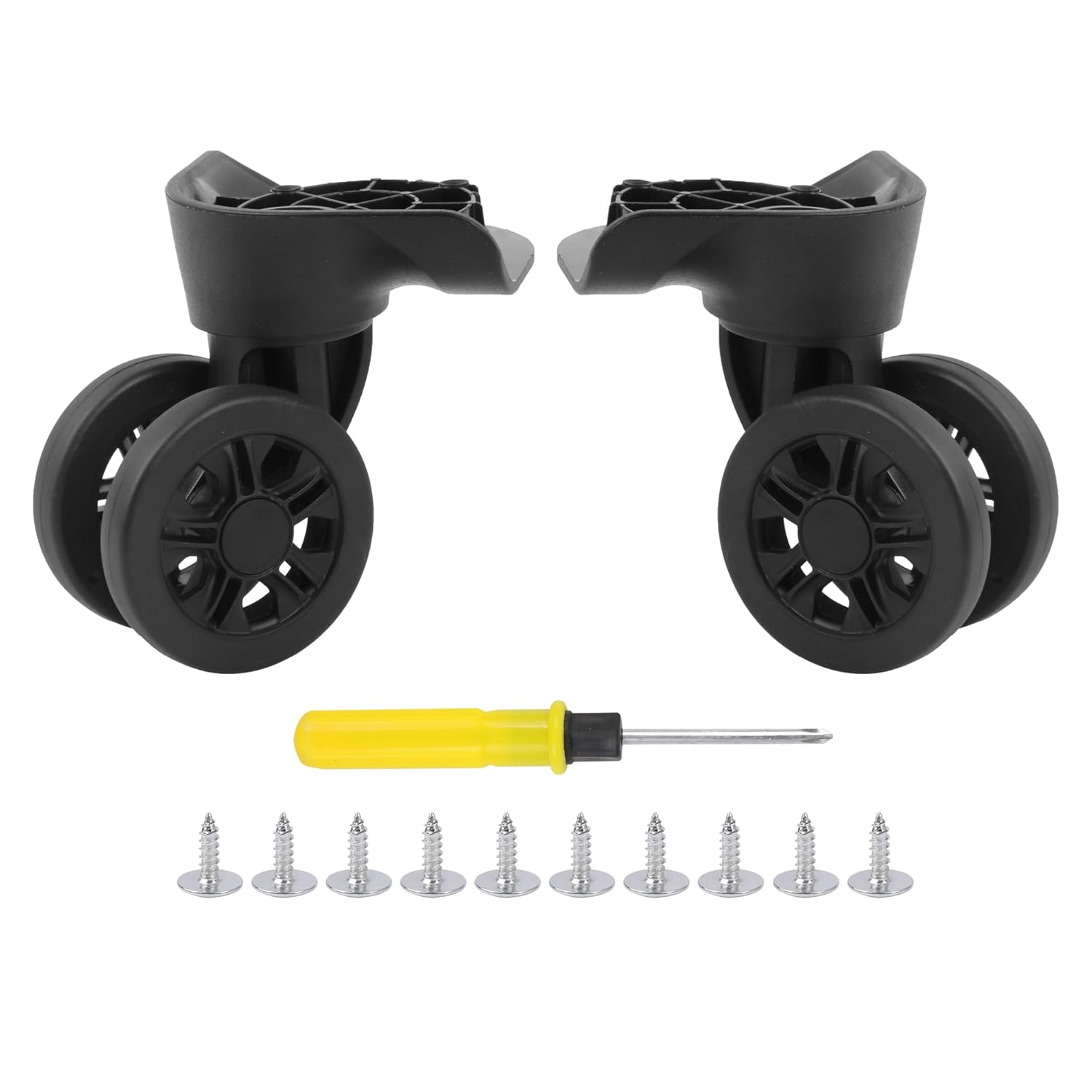 RDEXP Multi-Functional Replacement Wheel for Suitcase and Luggage W170 Black Pack of 2