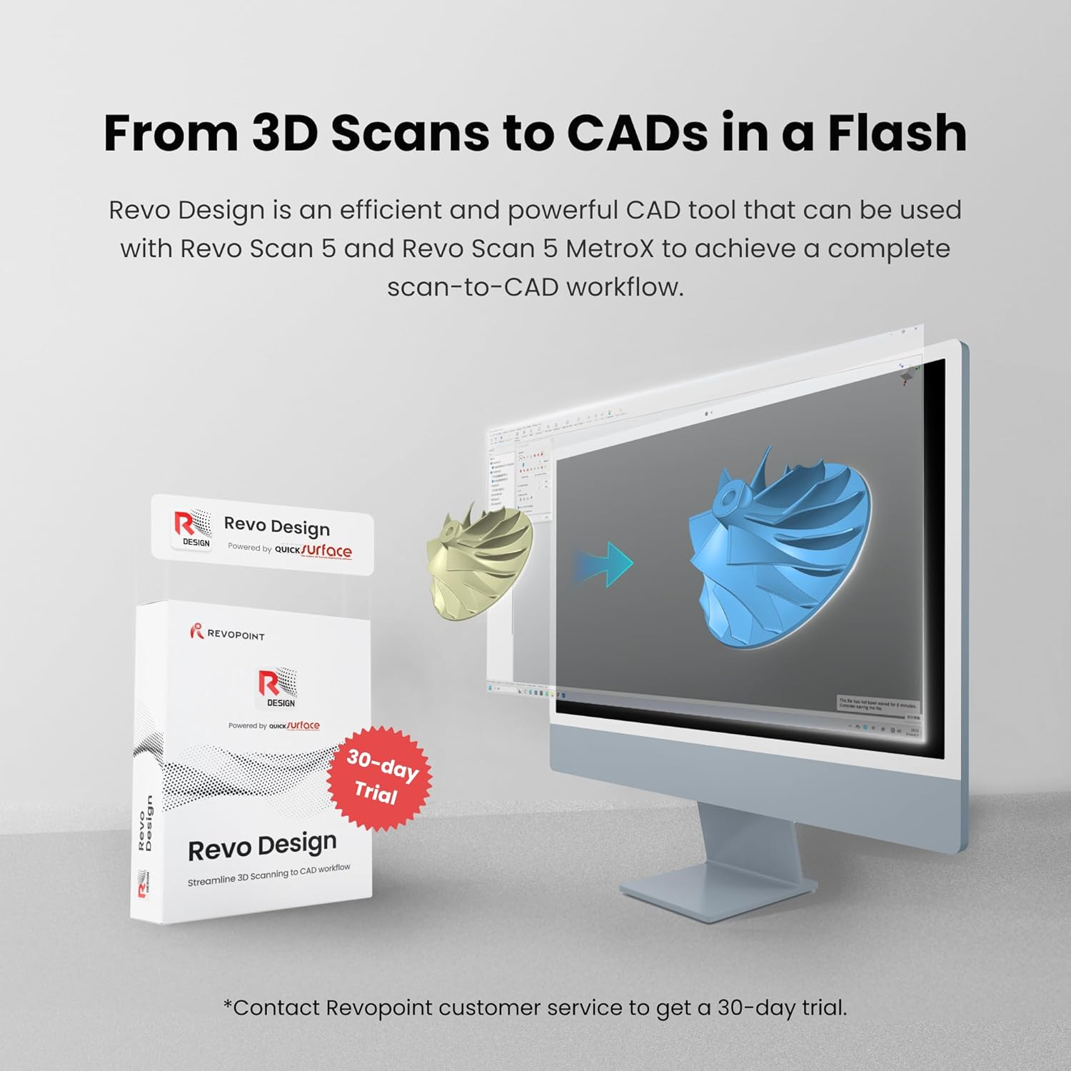 Revopoint Metrox 3D Scanner for 3D Printing, Handheld 3D Printer Scanner Metrology-Grade Precision 0.01Mm, Blue Laser&Structured Light, for Metal Dark Object Scanning, Support Windows Macos, Advanced image number 1