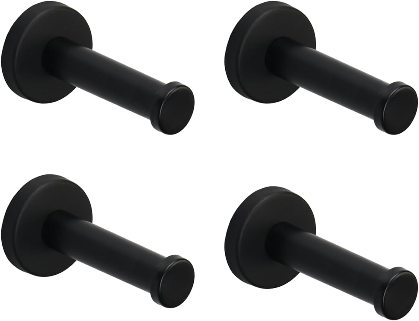 Vanloory Bathroom Towel Hooks, 6 Pack round Coat Hooks, Sturdy Wall Mounted Robe Hook, SUS 304 Stainless Steel Heavy Duty Clothes Hanger, Wall Towel Hooks for Bathroom Bedroom Kitchen (Black)