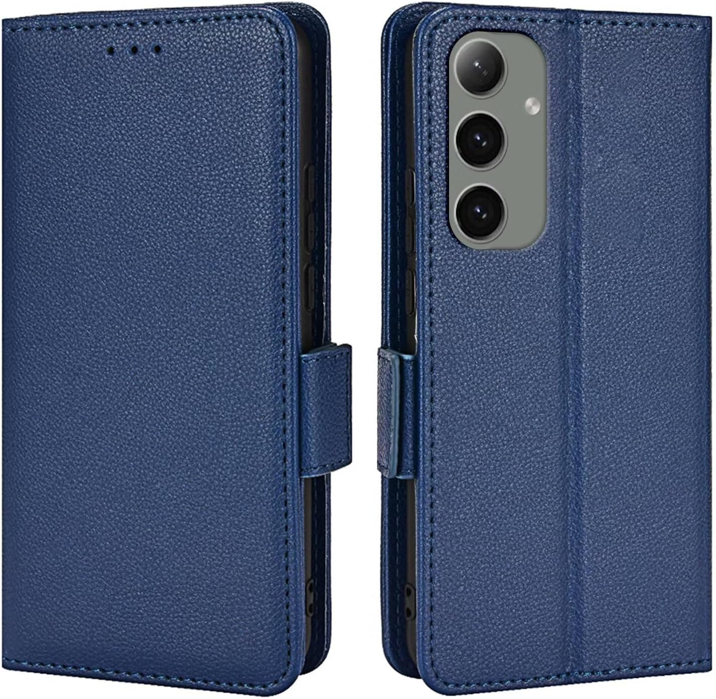 Topme Leather Case for Samsung Galaxy S25+ / Samsung Galaxy S25 plus (6.7 Inches), [Simple Phone Case with Lychee Pattern] - Dark Blue image number 3