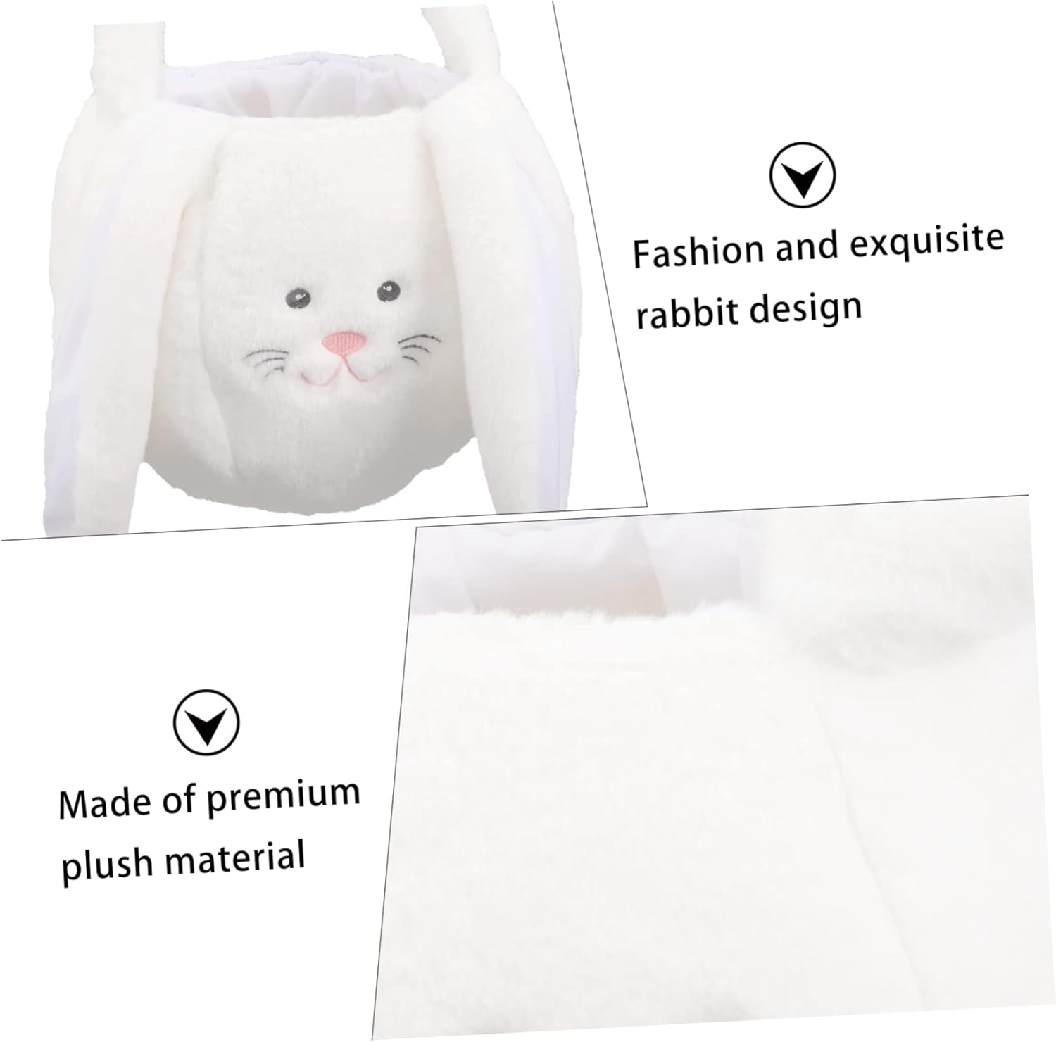 Easter Bunny Plush Basket Adorable Easter Decor Lightweight Storage Container for Candy and for Weddings Parties Special Events Chic and Stylish Design image number 1