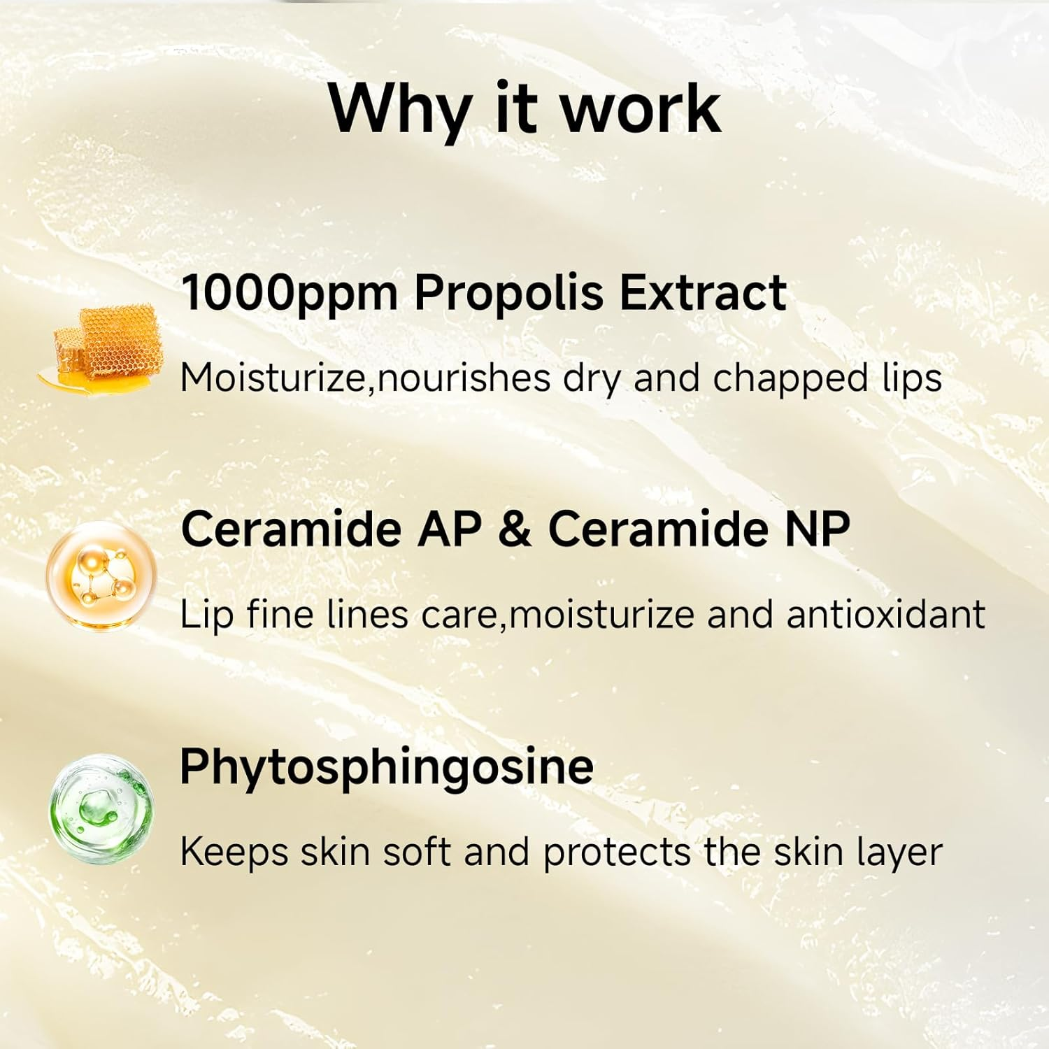 KISSIO Honey Lip Butter Set,Lip Balm with 1000 Ppm Propolis Extract,Ceramide AP and Phytosphingosine,Long-Lasting Moisture and Nourishe Lips,Lip Lines Care