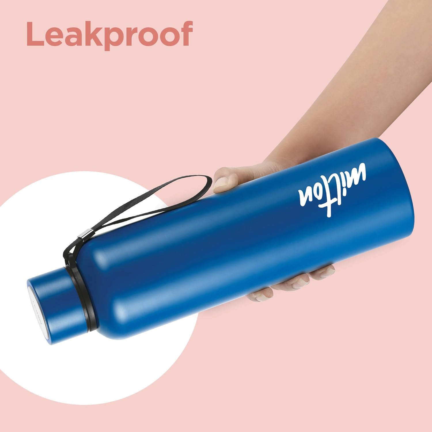 Milton Aura 1000 Dark Blue 1.05L Stainless Steel Vacuum Insulated Leakproof Thermosteel Bottle, 24 Hours Hot and Cold, Easy to Carry, Rust Proof, Tea, Coffee, Office, Travel Bottle image number 5