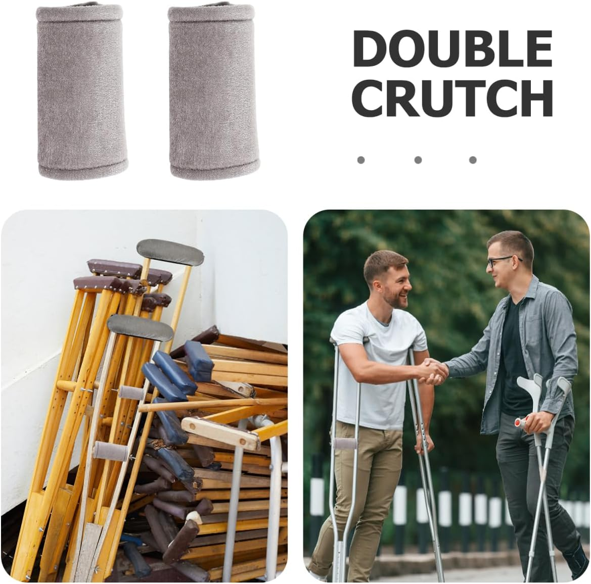 Ipetboom Velvet Crutch Pad Hand Grip Cover 2Pcs Soft Cushion Elastic Design for Elderly Mobility Equipment and Medical Supplies image number 6