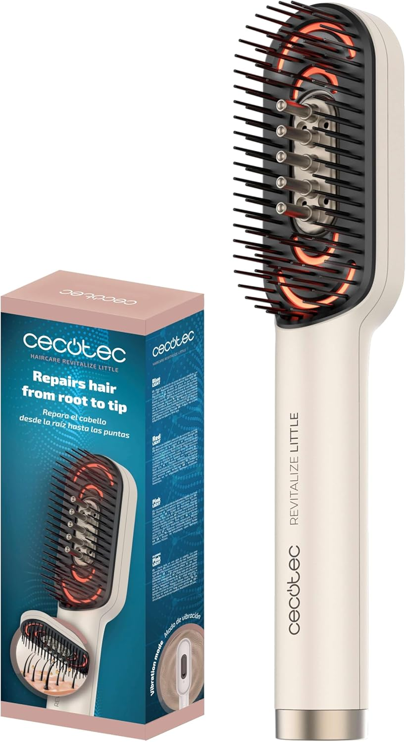Cecotec Haircare Revitalize Little Repair Brush with LED Light, Serum Applicator and Vibration Massage, Nourishes, Repairs and Stimulates Hair Growth, 4 LED Lights image number 4
