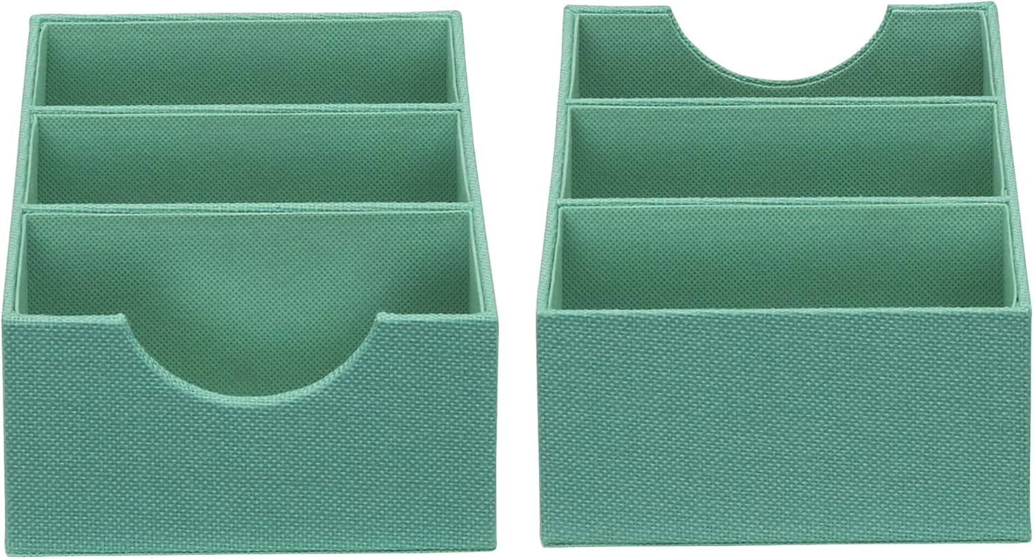 Household Essentials 3-Compartment, Pack of 2, Seafoam Green Drawer Organizer image number 3