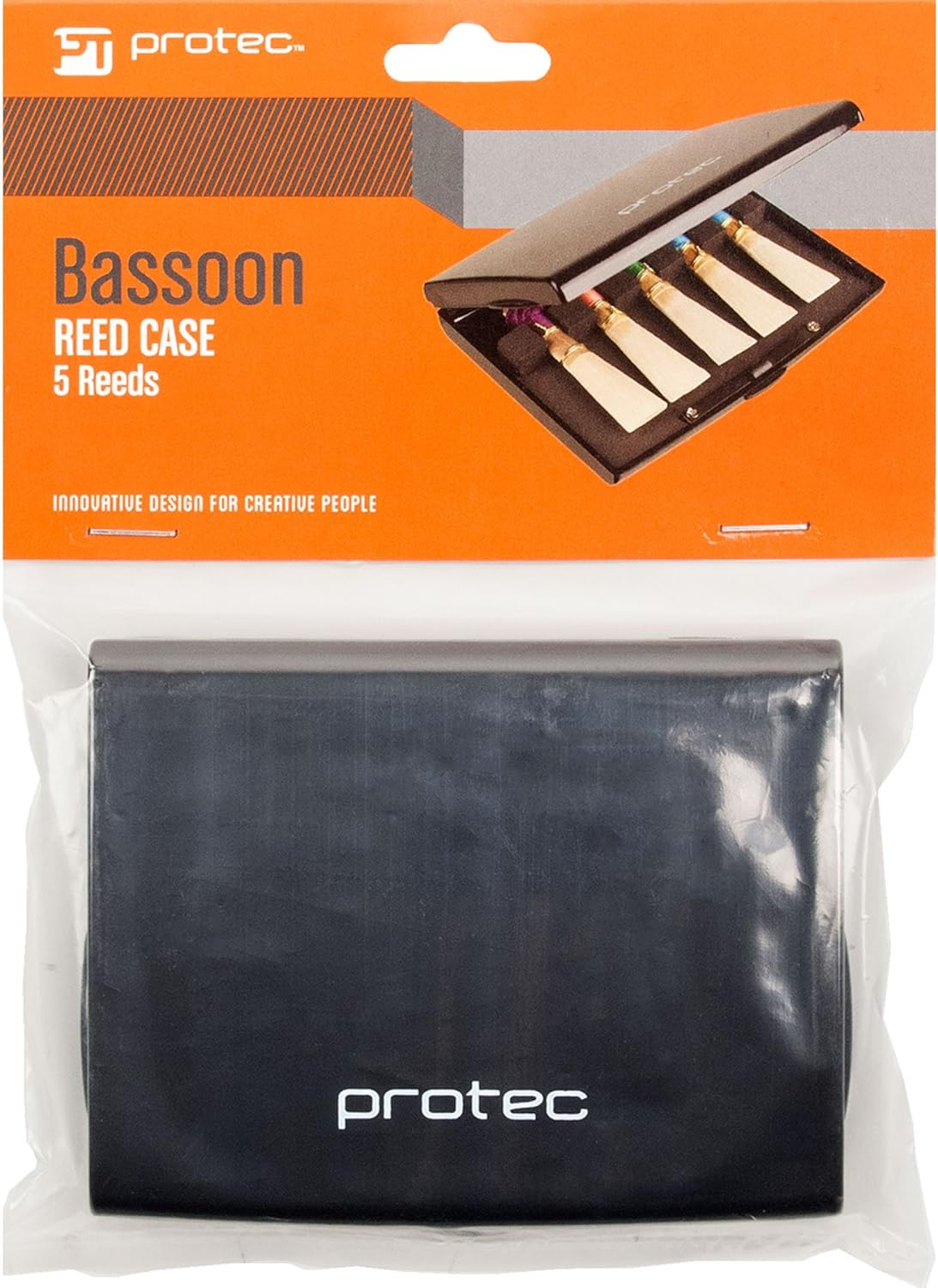 Protec Bassoon Reed Case, 5 Reeds, Opaque Black image number 2