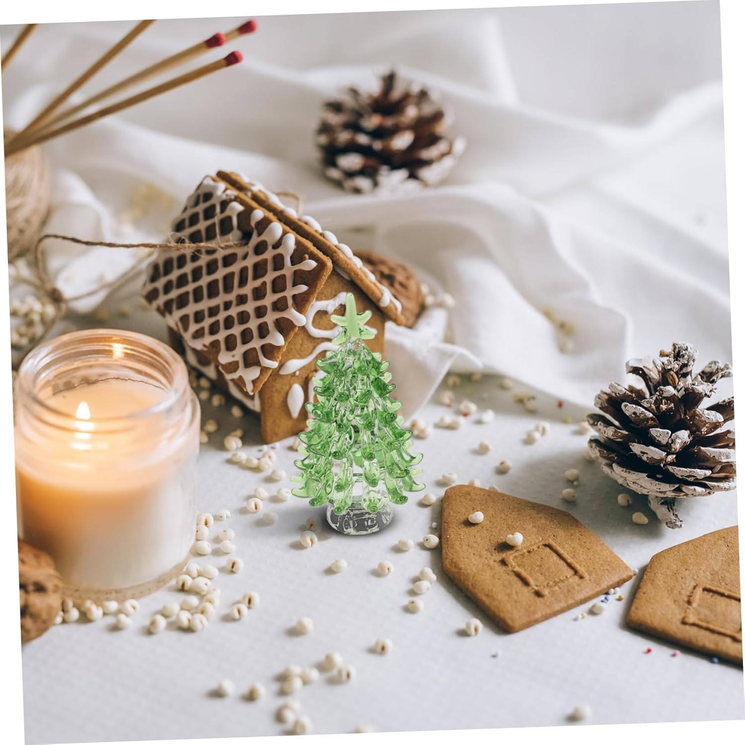 CANIGHT Mini Crystal Christmas Tree Decoration Tabletop Holiday Decor for Home Office and Parties Festive Centerpiece for Christmas and Year Celebrations image number 4