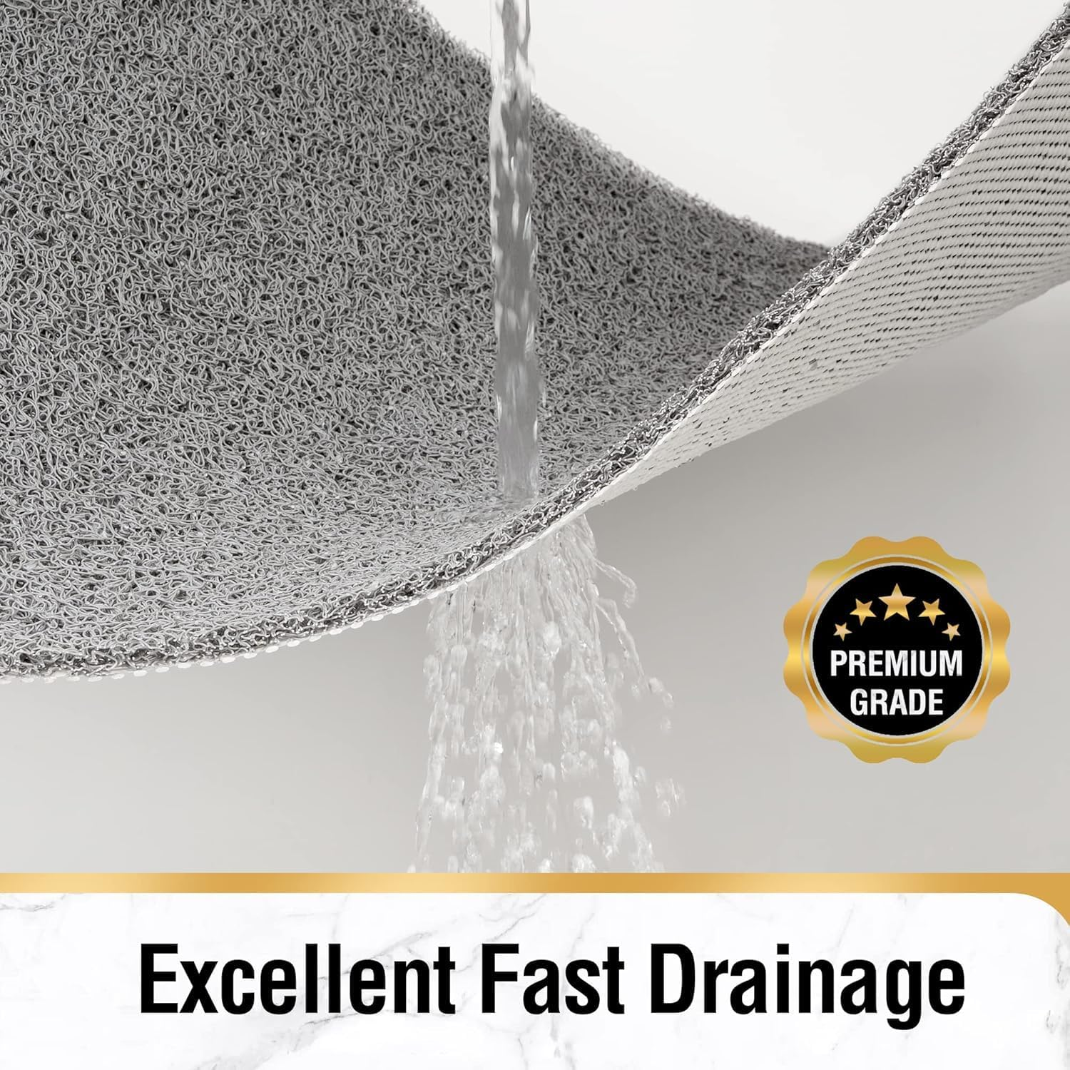 Mumoo Bear Non Slip Shower Mat, Comfortable Bath Mat for Textured Surface,Quick Drying Easy Cleaning Shower Floor Mat for Wet Area,Without Suction Cups Grey 24 X 24 Inch image number 3