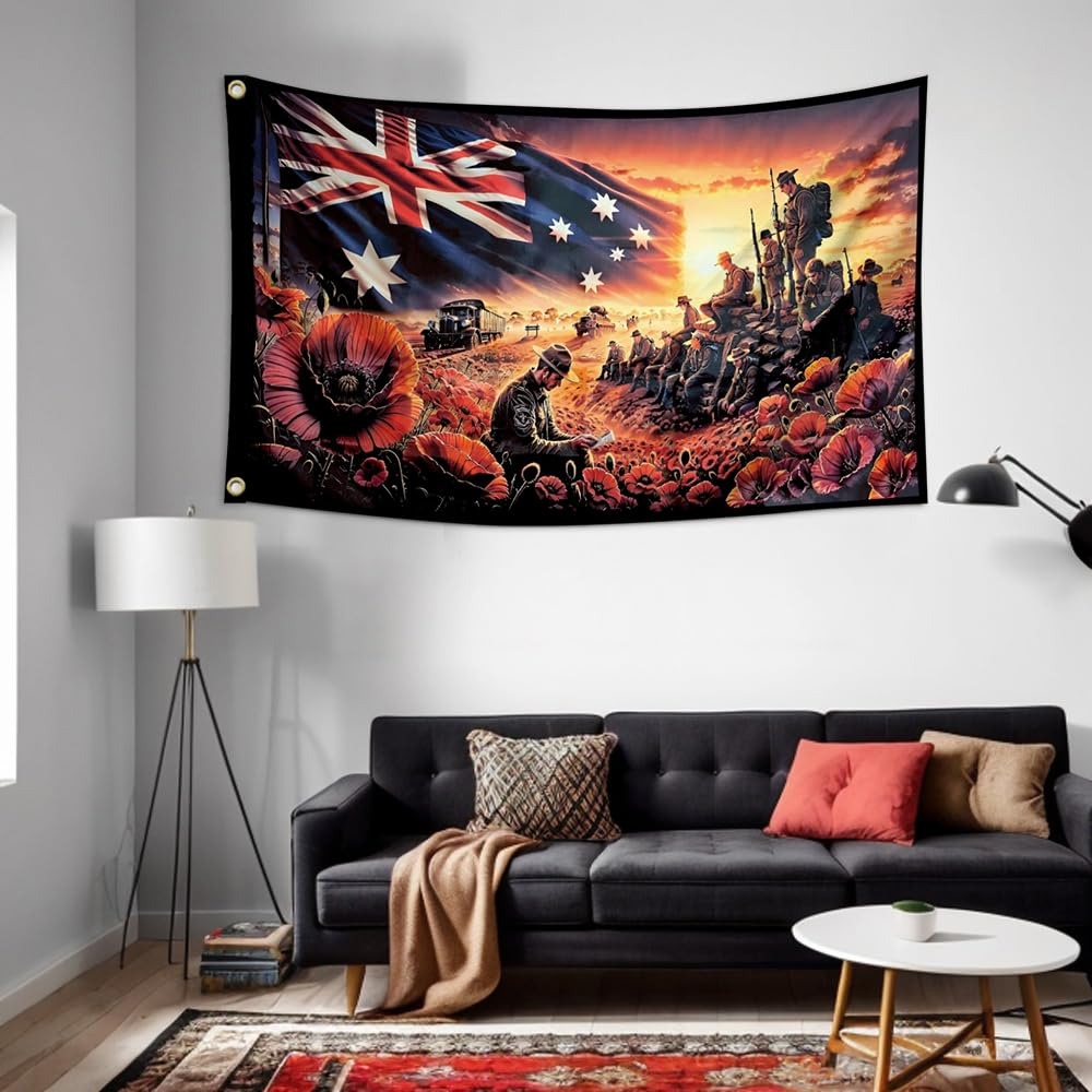 Naerza 150X90Cm Lest We Forget Aussie Artist Heroic Tribute 3 * 5FT Flag image number 5