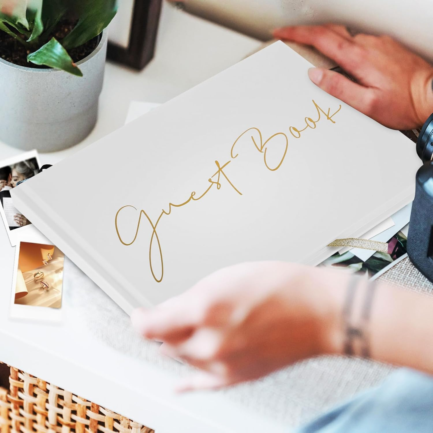 Guest Book for Weddings Birthdays Gatherings Sturdy Foil-Enhanced Photo Album for Cherished Memories Friends Family image number 5