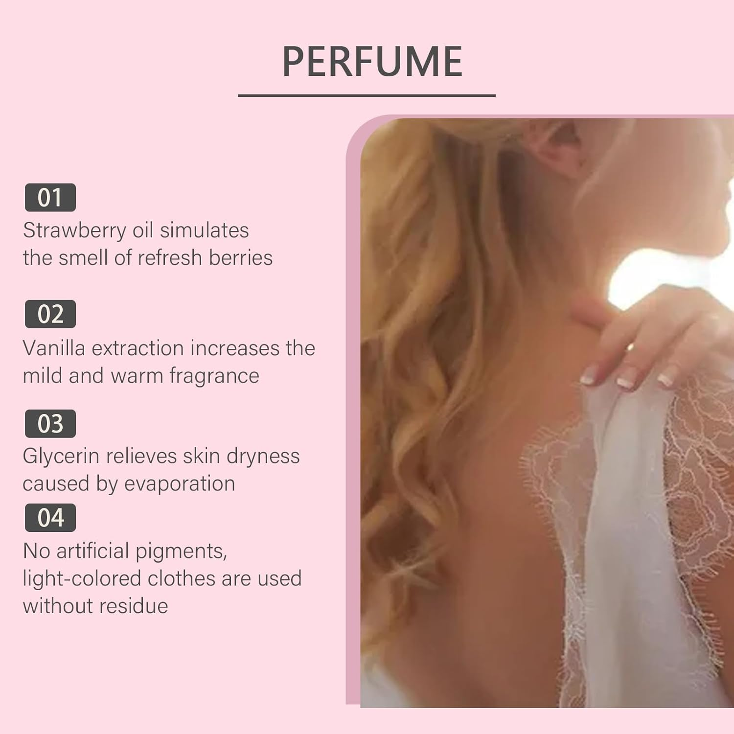 Delicate Perfume for Women, Romantic Fragrance with Vanilla & Fruity Scent, Long-Lasting Perfume Spray for Everyday Use, Refreshing & Charming with Strawberry Scent for Women (2Pcs) - 2Pcs image number 4