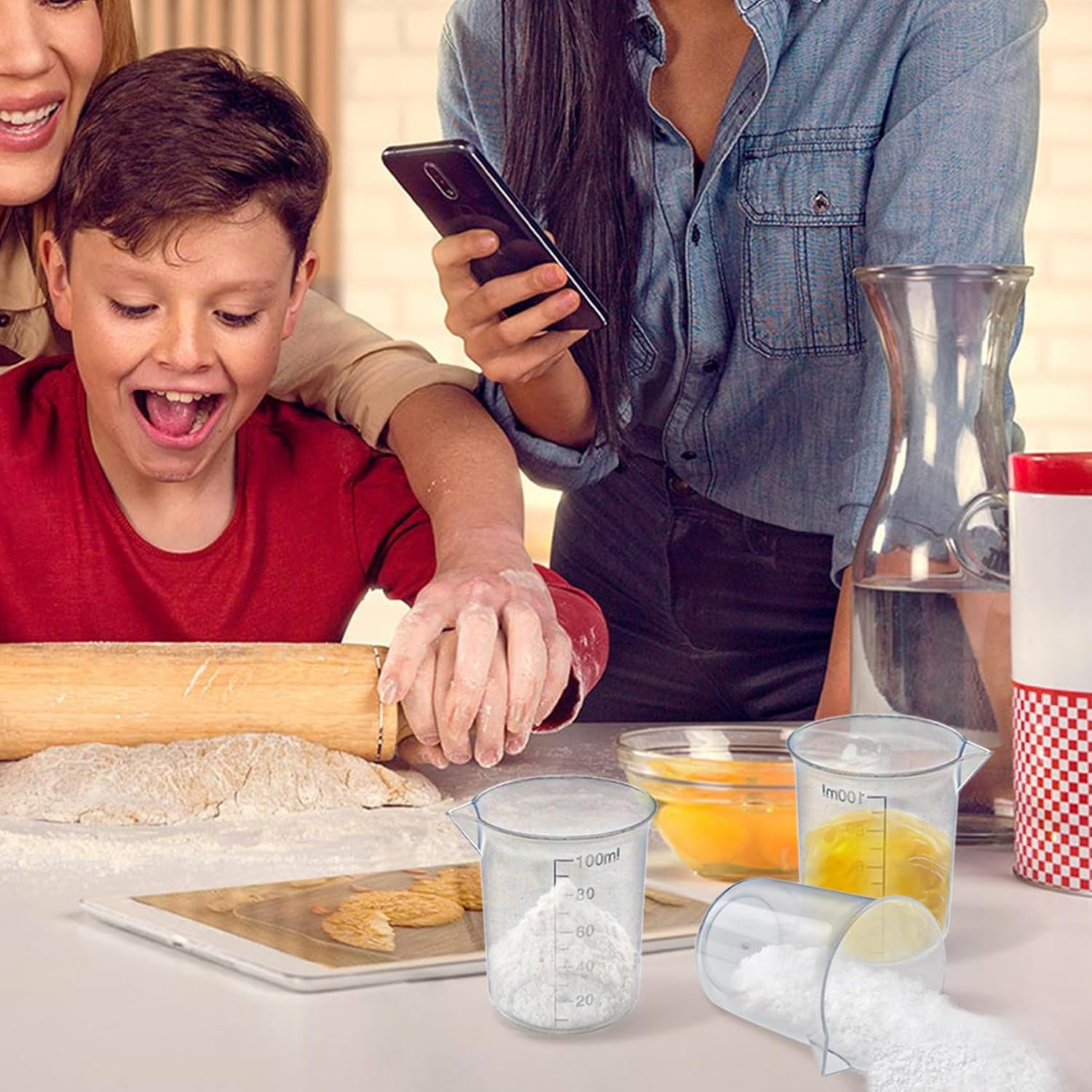 23 Pcs Measuring Cups, 100Ml Epoxy Mixing Cups, Plastic Measuring Cup with 30 Pcs Paint Stir Sticks, Liquid Measuring Cups, Graduated Panting Mixing Cups for Mixing Painting, Pigments, Stain, Resin