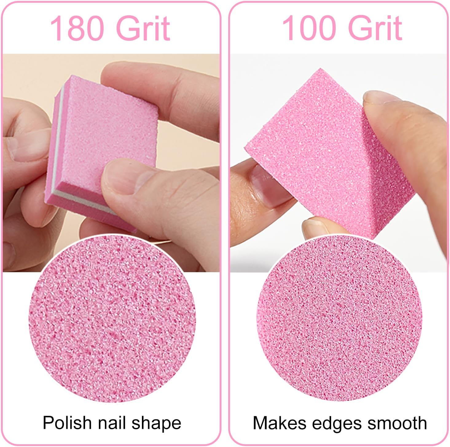 YPYMOD Pack of 30 Nail File Blocks, Professional Buffer Nail Files, Sanding Blocks, Nail File Manicure Tool, for Manicure, Pedicure and Nail Modelling (Pink) image number 3