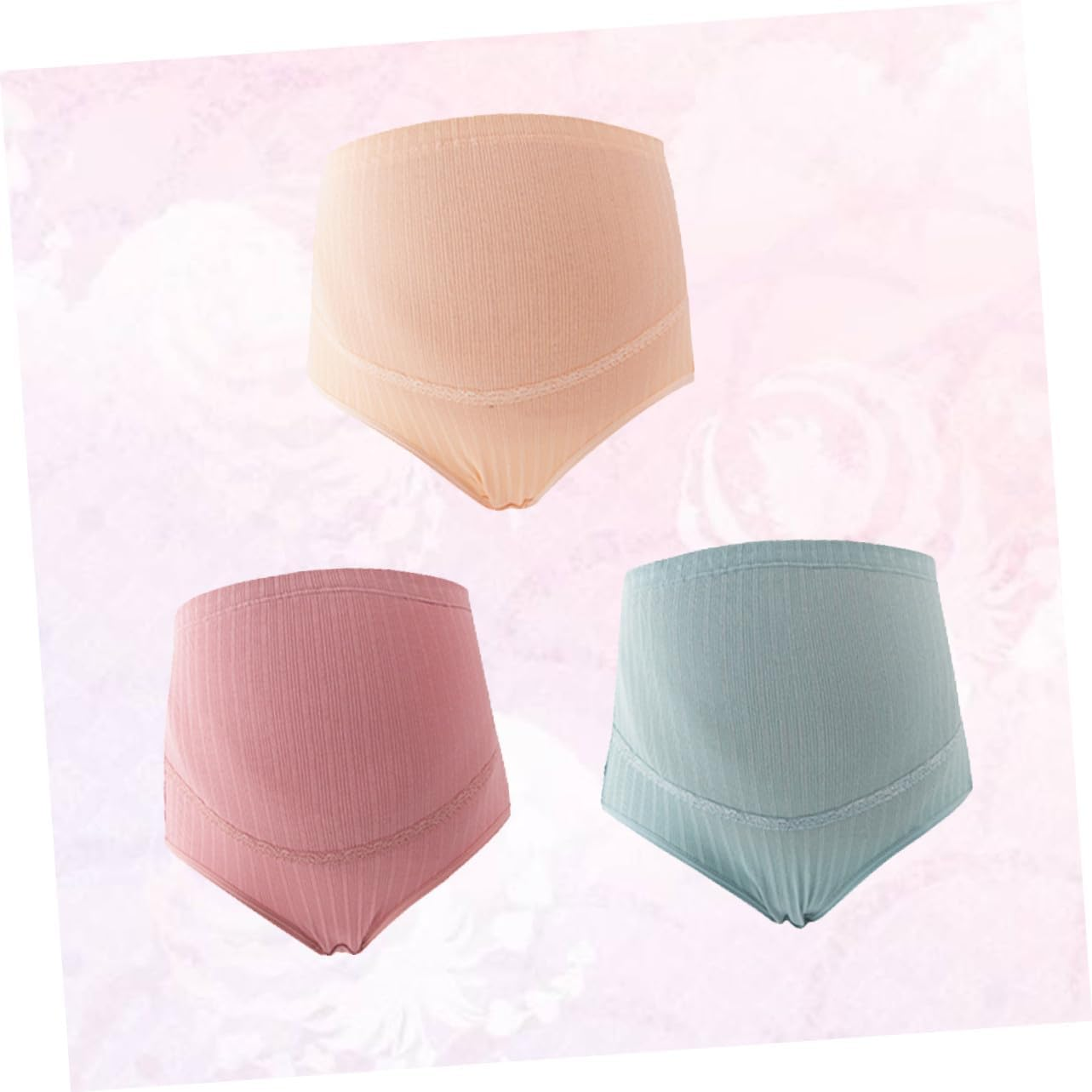 3Pcs High Waist Cotton Maternity Underwear Adjustable Stomach Support Nursing Panties for Pregnant Women Comfortable Breathable Stretchy Fit image number 3