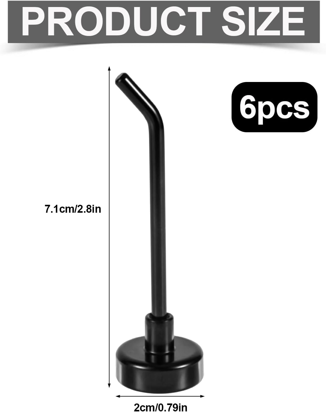 6 Large Magnetic Hooks, 1Kg 7Cm Long Strong Magnetic Hooks Strong Magnetic Hooks for Cruises Garages Kitchens and Refrigerators (Black) image number 1