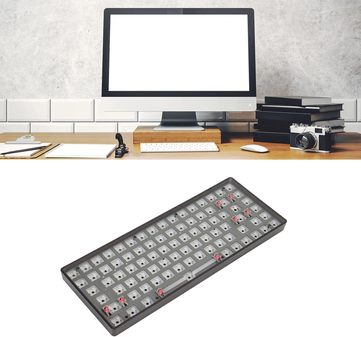 75% Keyboard Kit, Hot-Swappable Bluetooth 5.0 2.4G Type C Tri-Mode Wireless Mechanical Keyboard PCB Mounting Plate Kit, Customized Keyboard Kit, Gifts image number 3