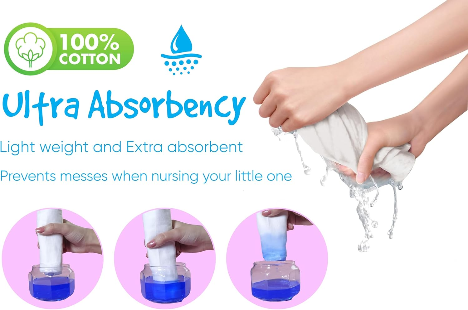 FT Fashion Track - Muslin Cloths for Baby - Muslin Squares &ndash; Soft Muslin Wash Cloths, Baby Swaddle - Baby Essentials for Newborn (66 X 66 Cm, Pack of 6) image number 6