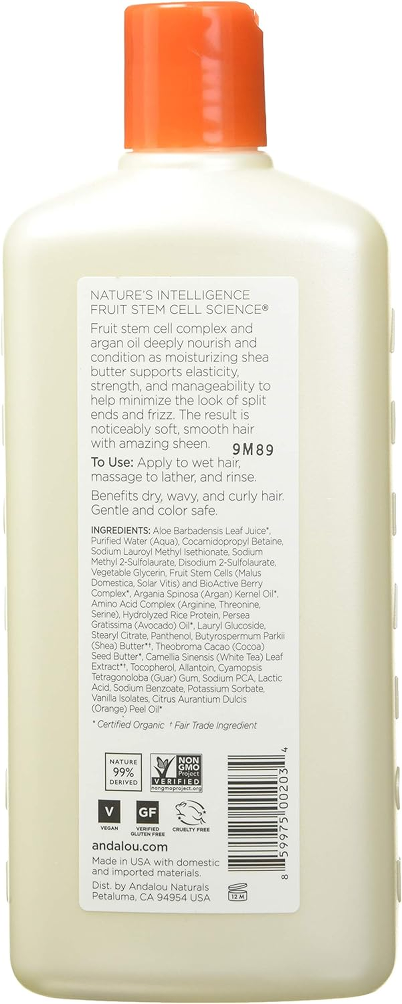 Andalou Naturals Moisture Rich Argan Oil & Shea Shampoo, 340 Millilitre, Orange image number 4