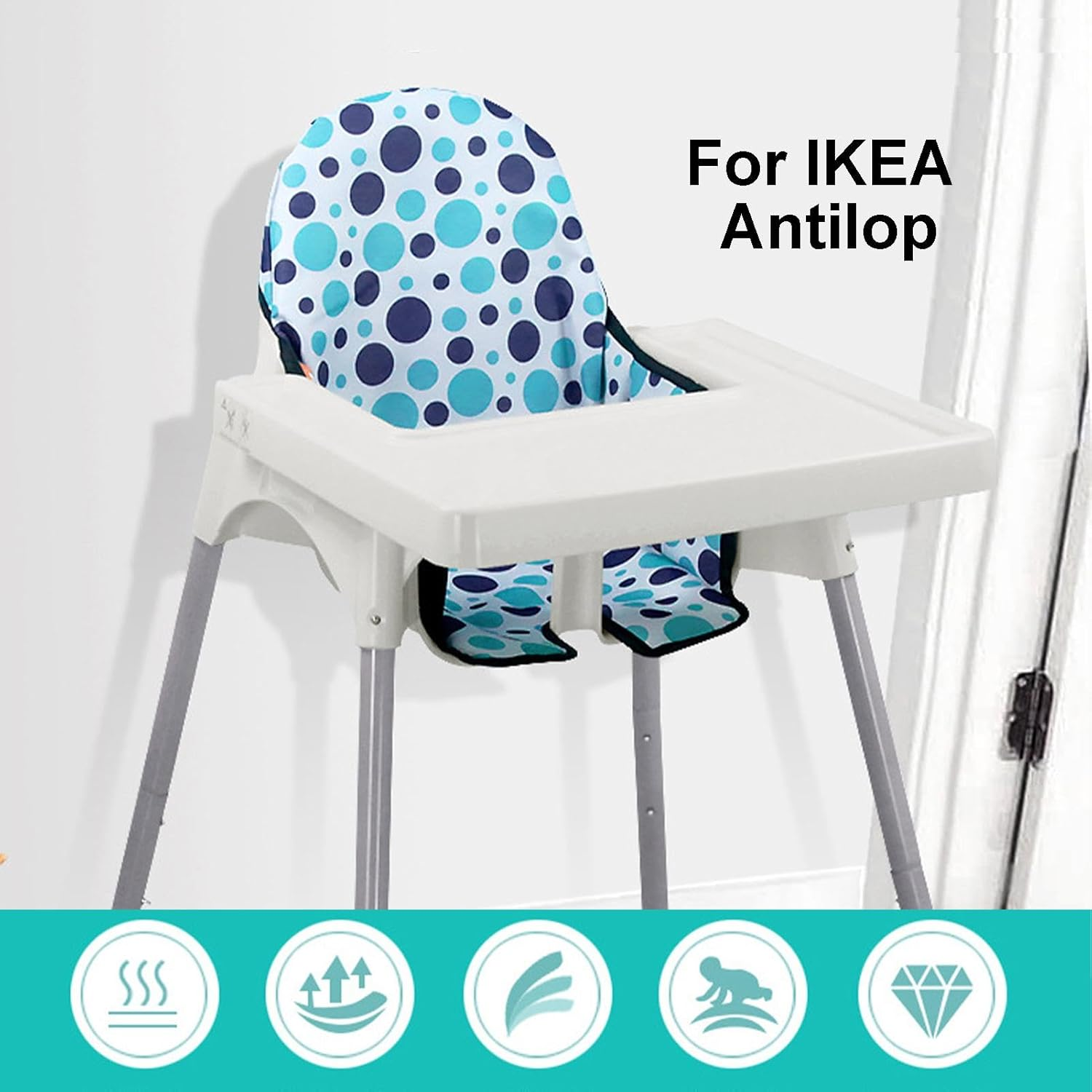 High Chair Cushion - High Chair Pads, Highchair Cushion Insert | Oxford Cloth High Chair Seat Pad, Baby High Chair Pad, High Chair Replacement Pad, Soft High Chair Accessories for Baby Sitting - Yellow Soft Cloth Pad image number 6