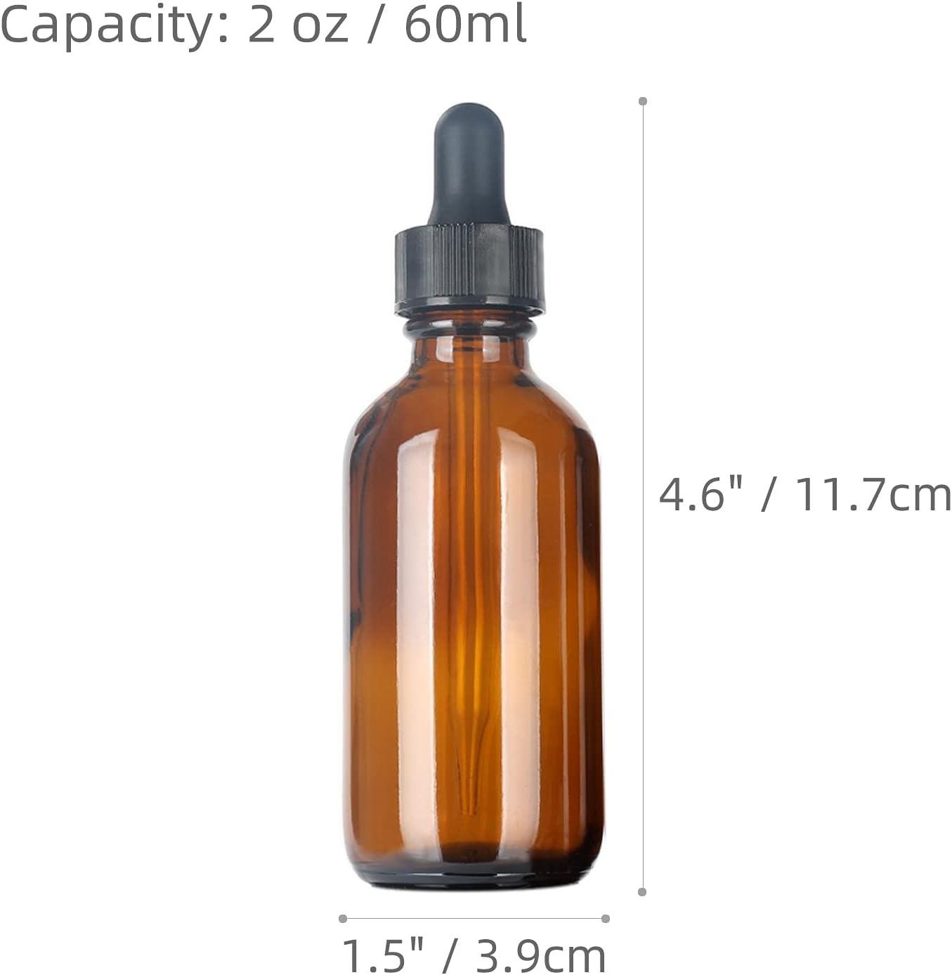 Magic Season Boston round Glass Bottles (Amber/ 60 Ml with Droppers/ 24 Pcs) image number 1