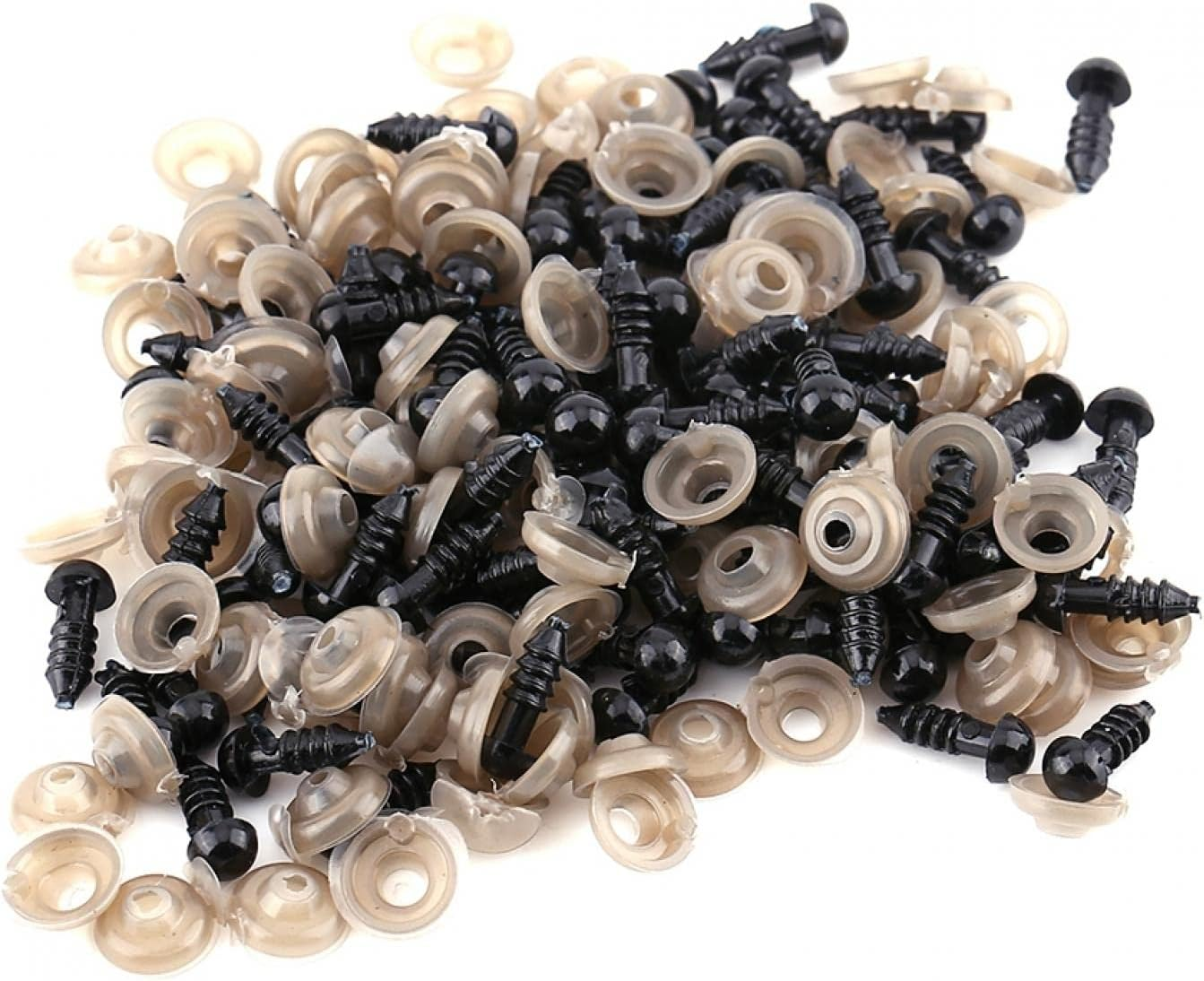 Safety Eyes, 100Pcs Stuffed Animal Eyes Plastic Craft Crochet Eyes Bear Crochet Toy for DIY of Puppet, Bear, Toy Doll Making Supplies, Various Sizes(12Mm)