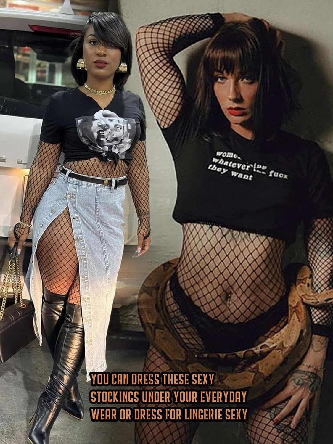 Buitifo Fishnet Bodystocking plus Size Bodysuit Lingerie for Woman