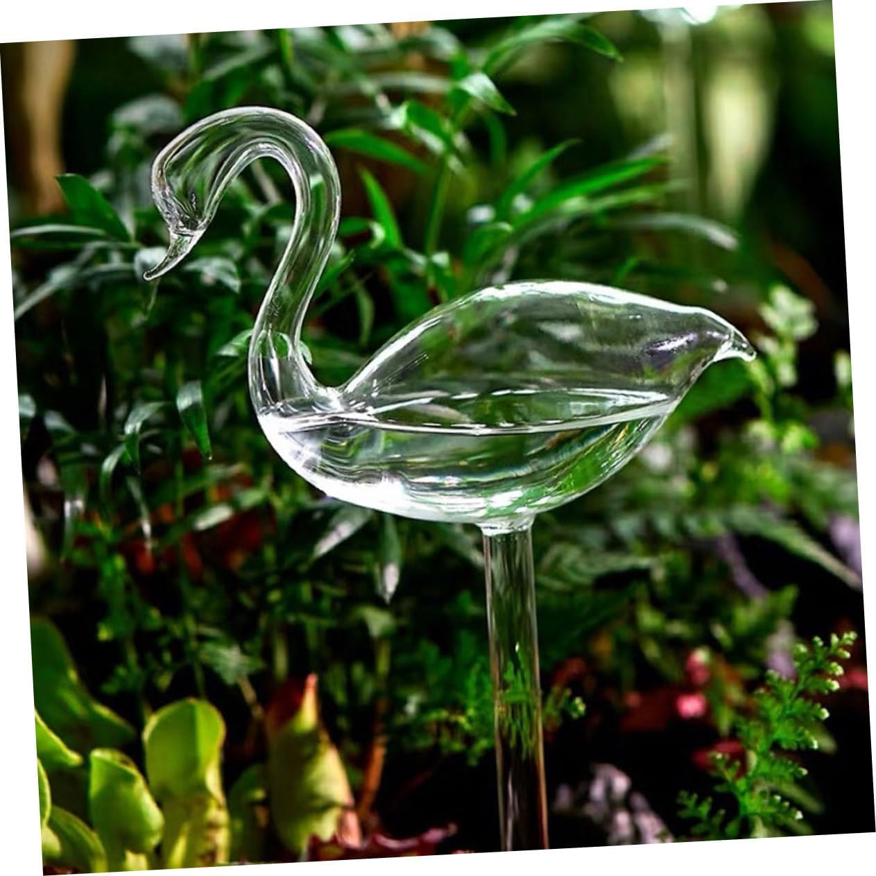 FUNOMOCYA 3Pcs Swan Flower Waterer Self Watering Bulbs Glass Plant Watering Devices for Outdoor Gardening Use image number 5