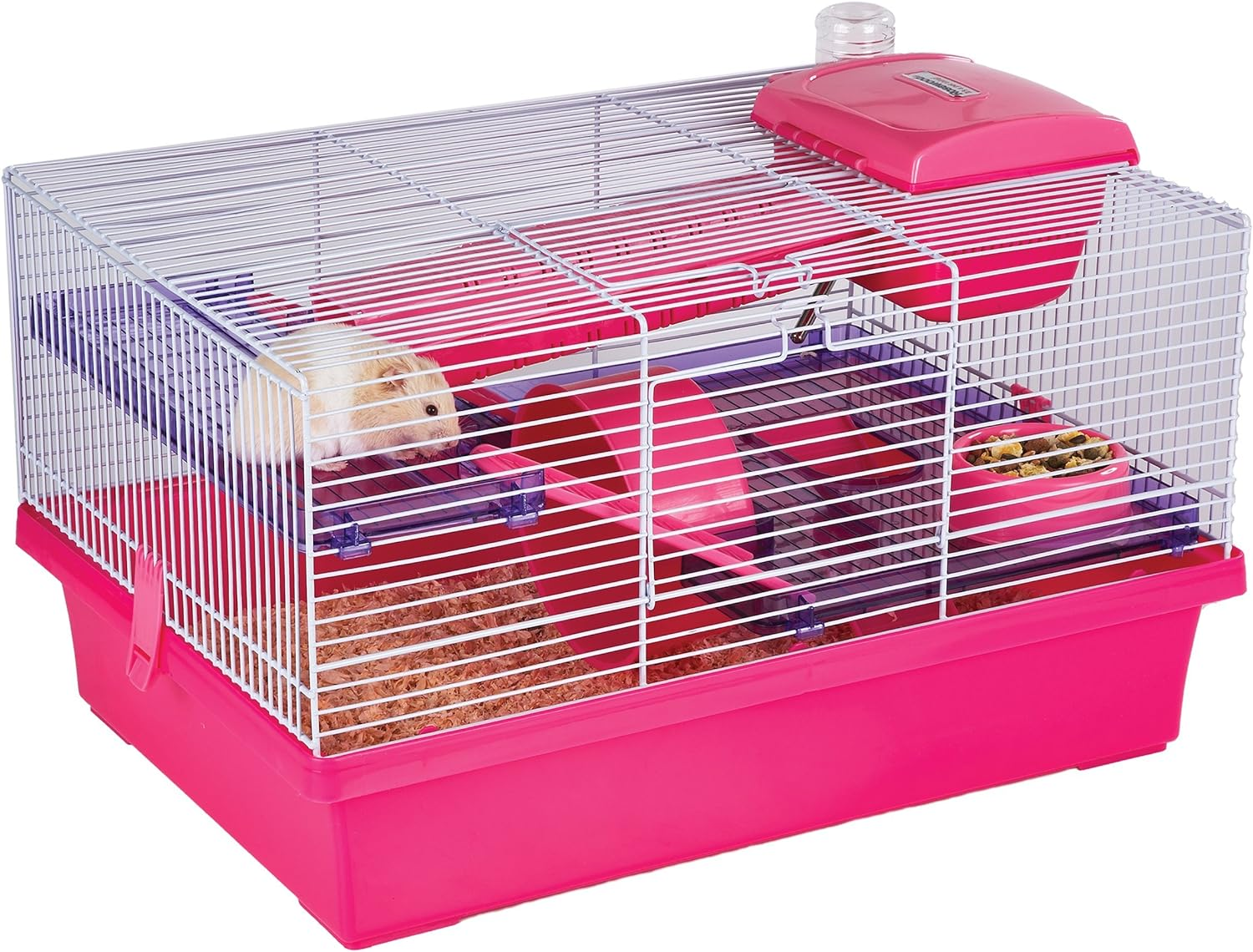 Rosewood Small Animal Pico Hamster Cage, Pink/Silver - Pink/Silver