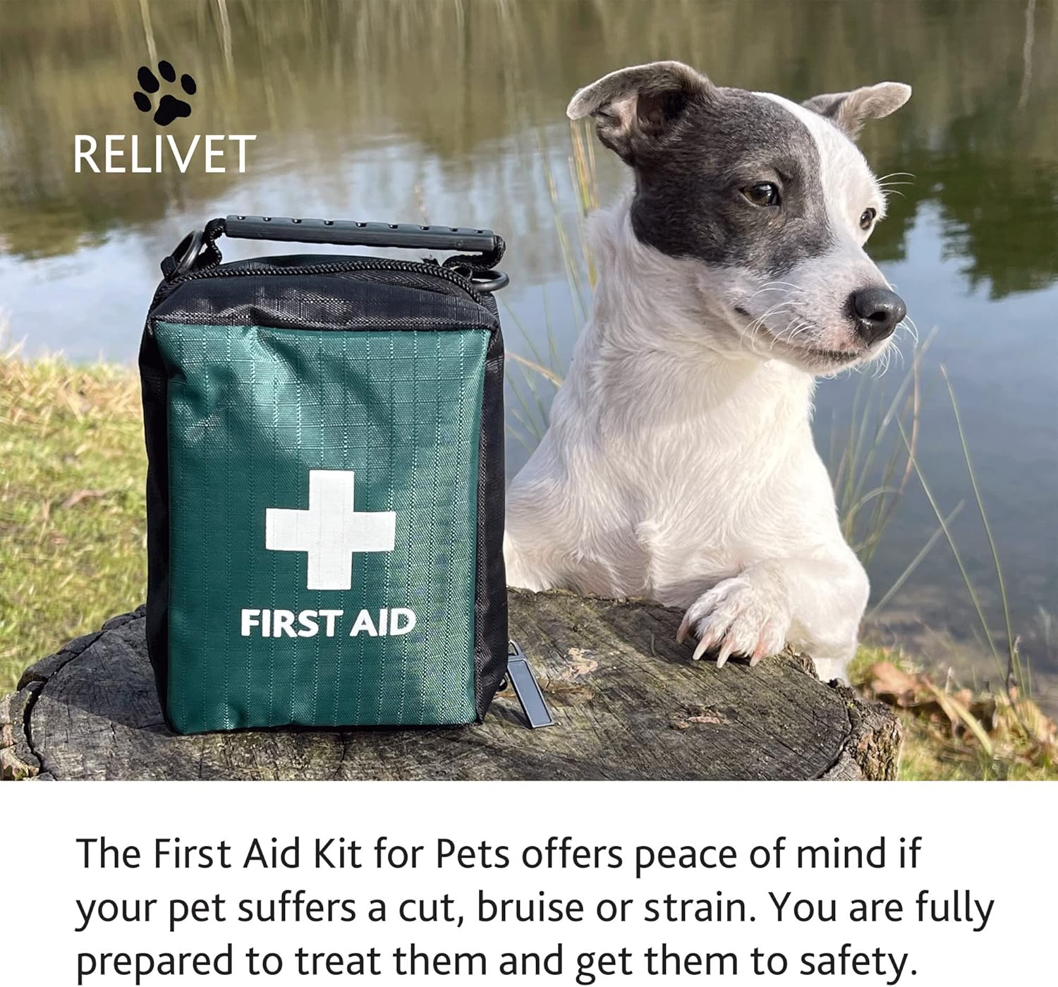 Reliance Medical Pet First Aid Kit - Essential Care for Dogs and Cats, Ideal for Travel, Camping, Home Use, Includes Saline, Bandages, Durable Rip-Stop Fabric Bag, 1 Kit image number 1