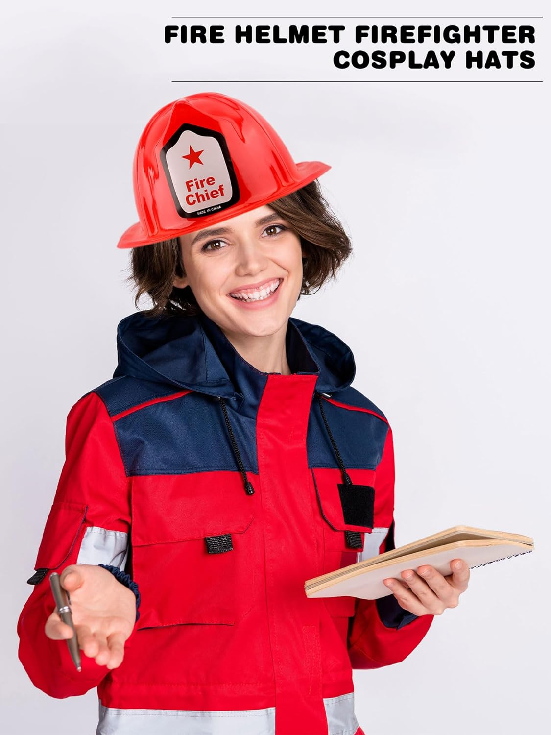 30 Pack Kids Firefighter Hat Bulk Plastic Firefighter Helmet Fire Chief Hard Hat for Boys Girls Halloween Cosplay image number 4